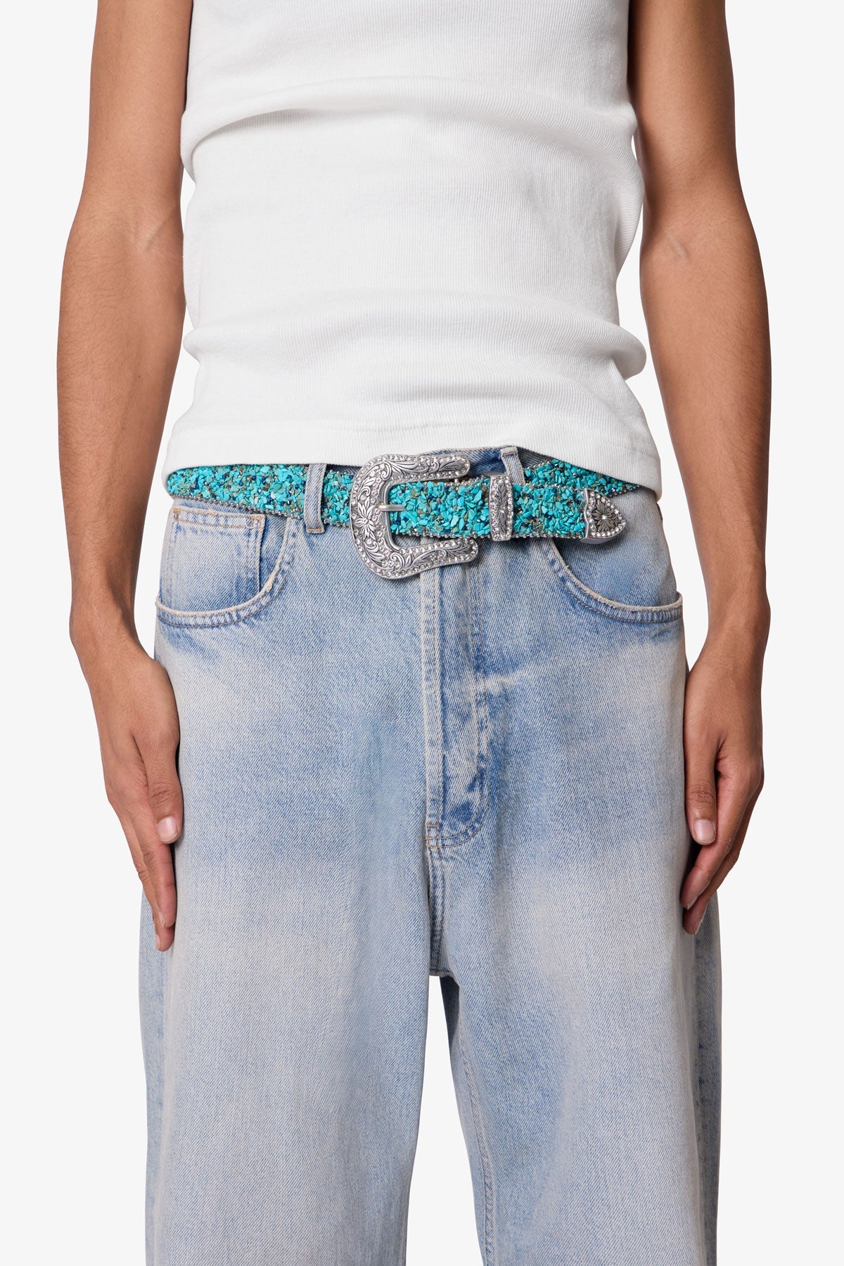 All Over Turquoise Rock Belt - Turquoise - Image 2