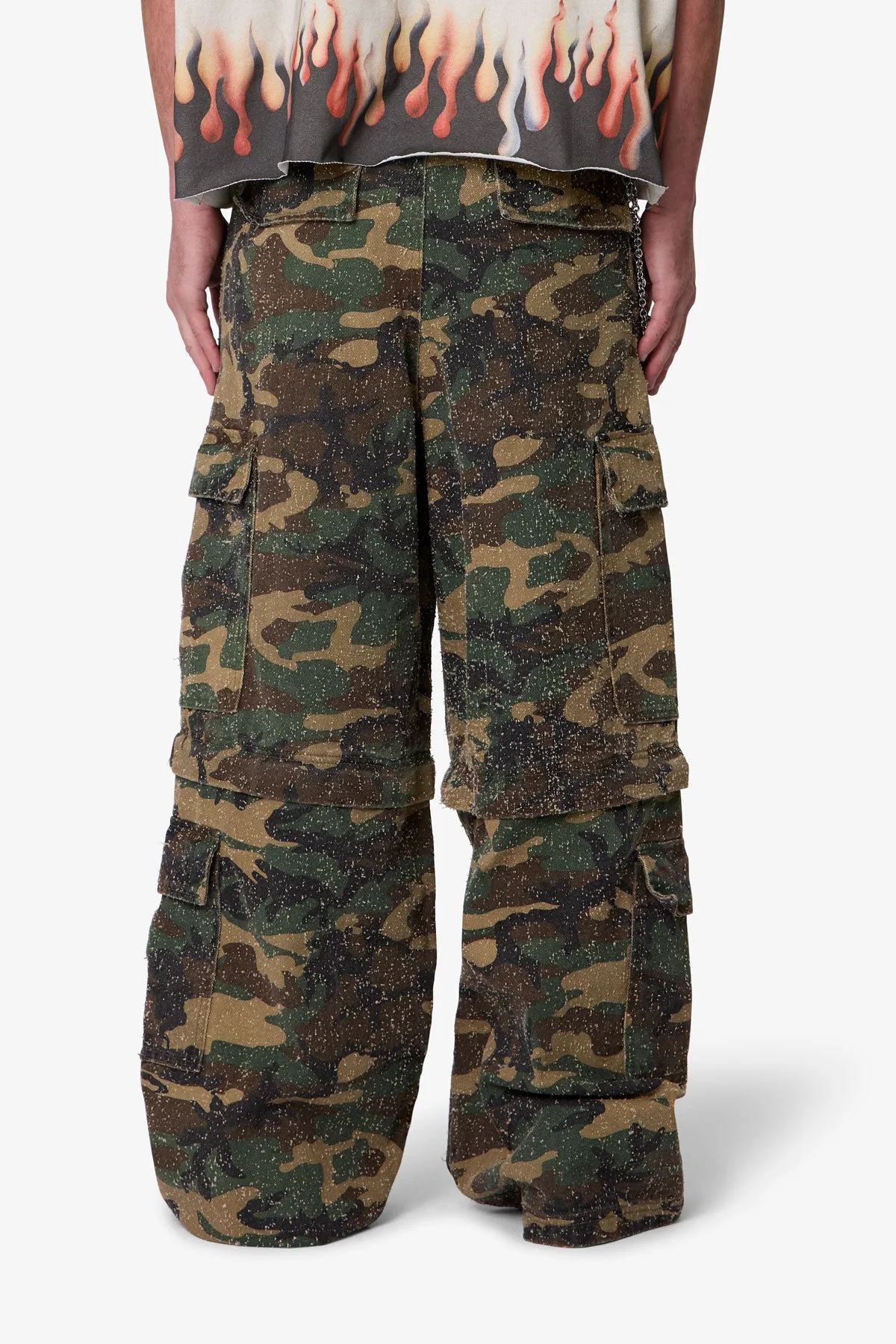 Distressed Rave Cargo Pants - Camo - Image 5