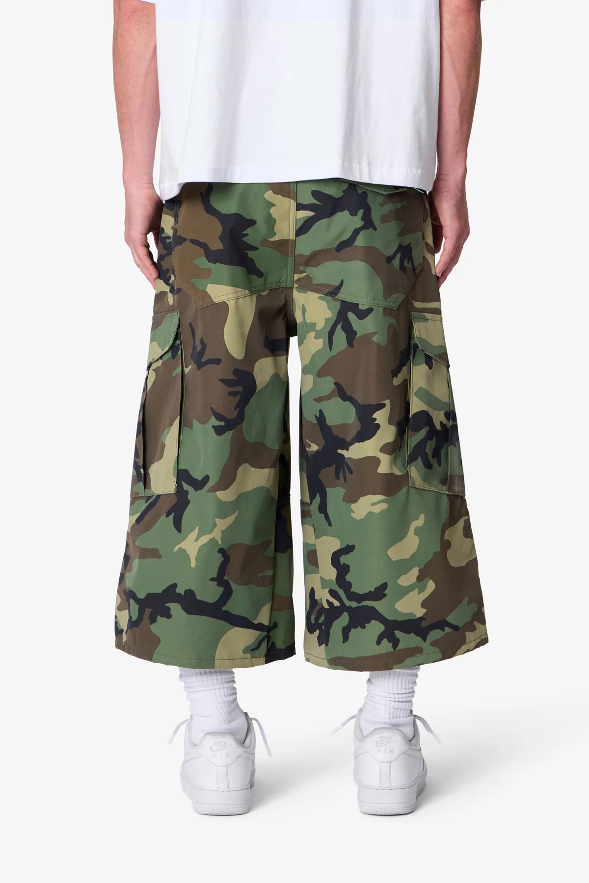 Extra Long Nylon Cargo Shorts - Camo - Image 5