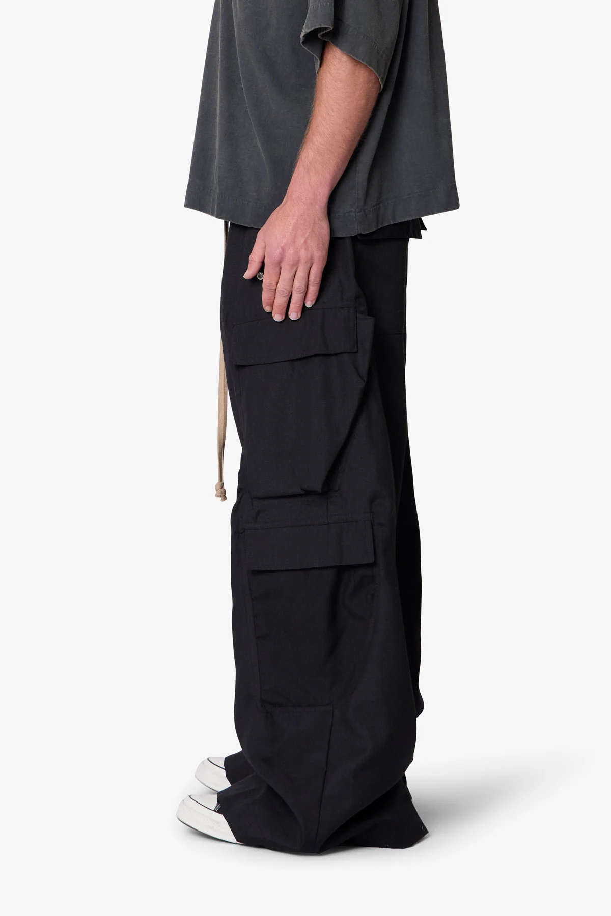 Rave Double Cargo Pants - Black - Image 4