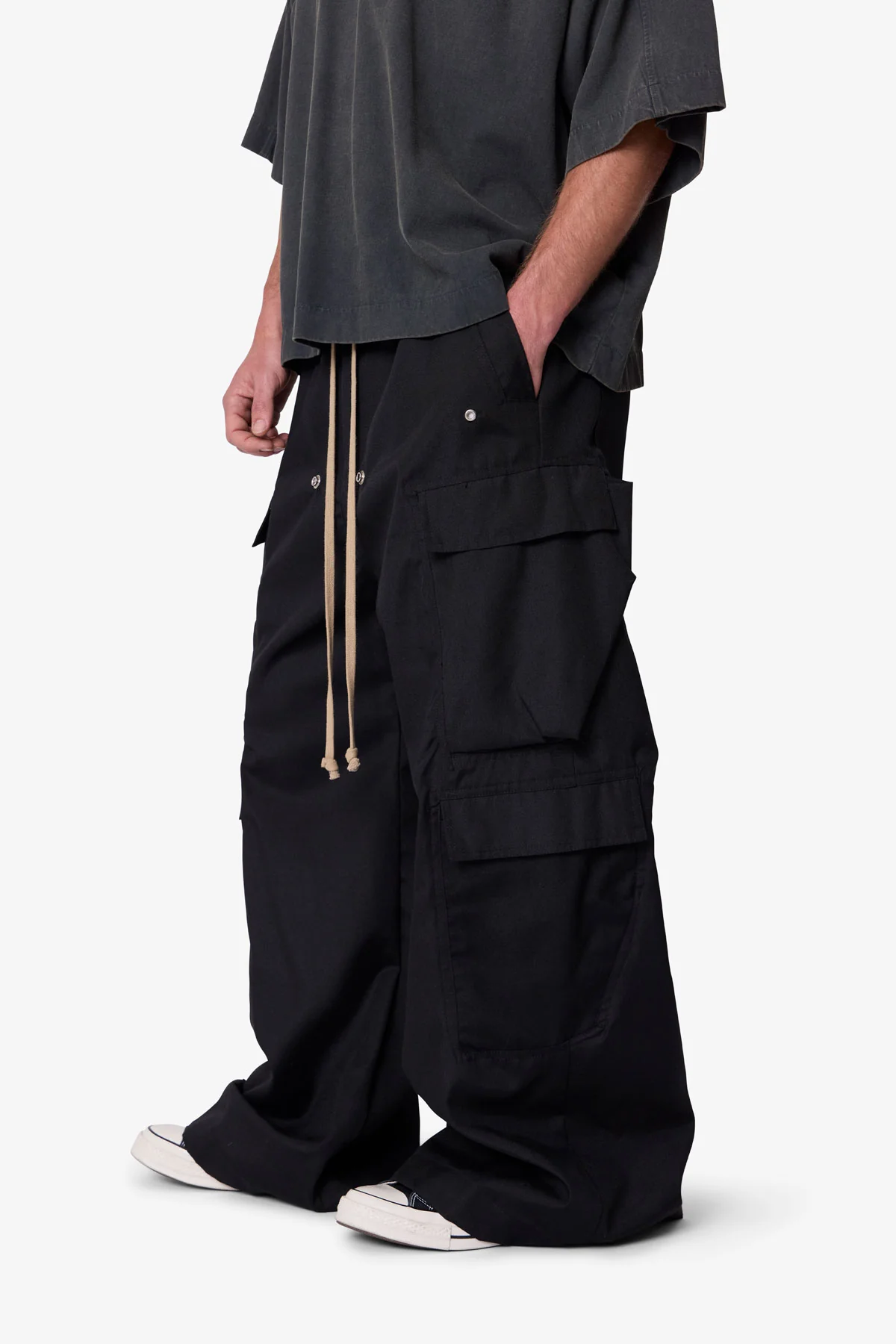 Rave Double Cargo Pants - Black - Image 7