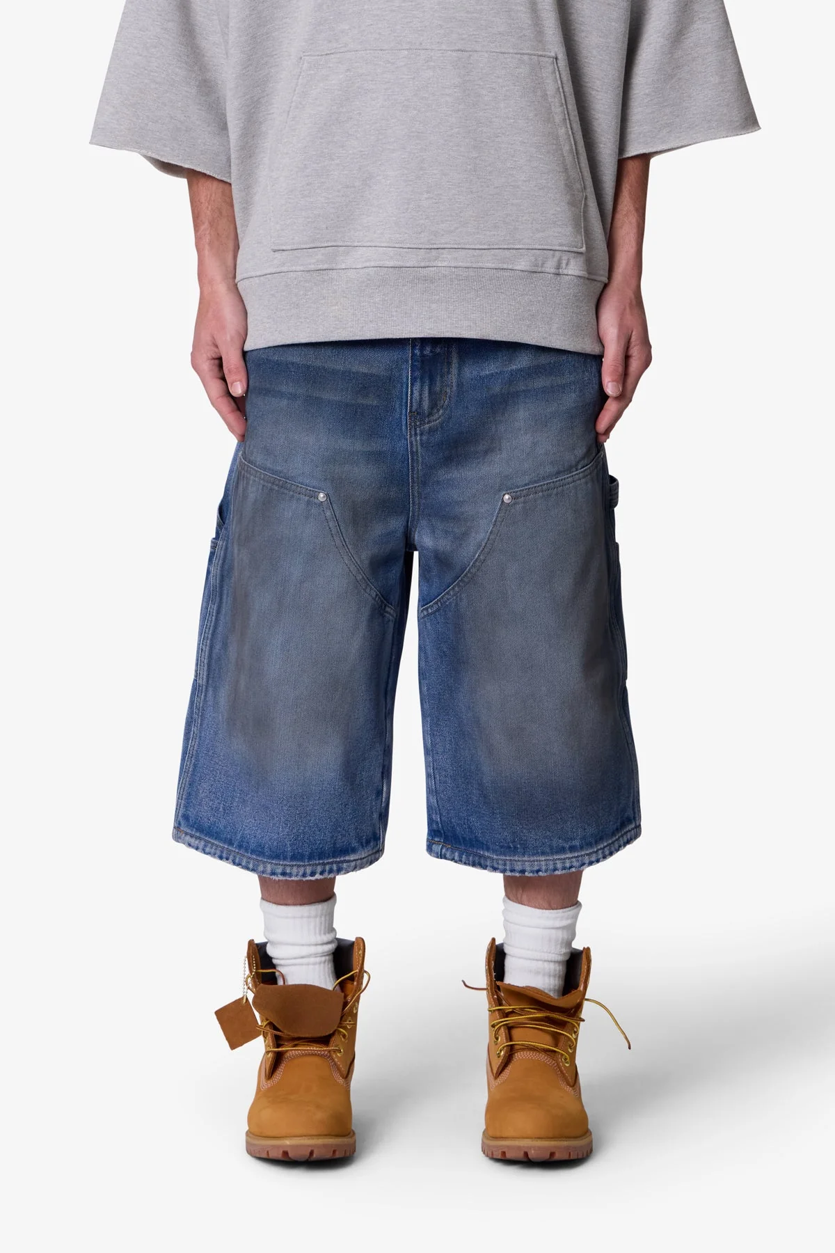 Ultra Baggy Carpenter Shorts - Washed Blue - Image 2
