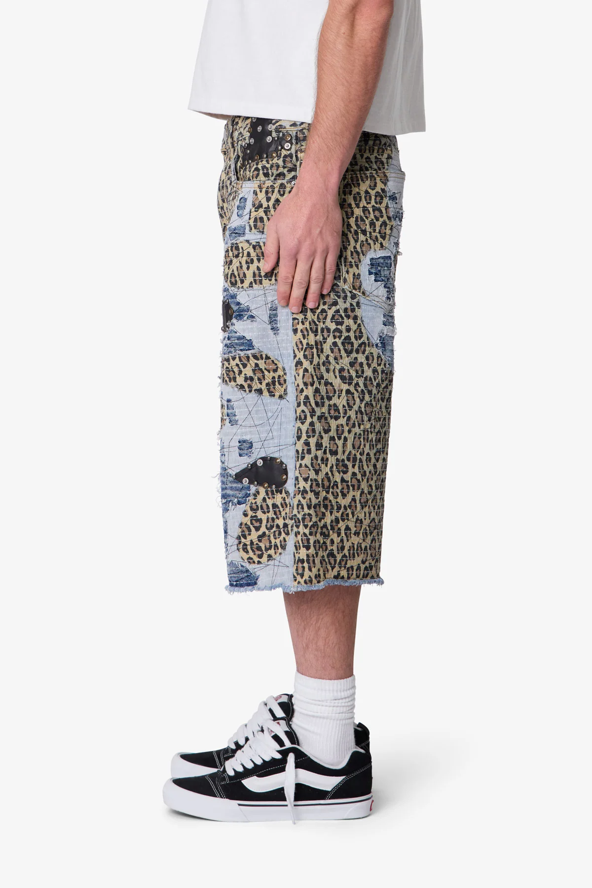 Ultra Baggy Cheetah Boro Shorts - Multi - Image 4