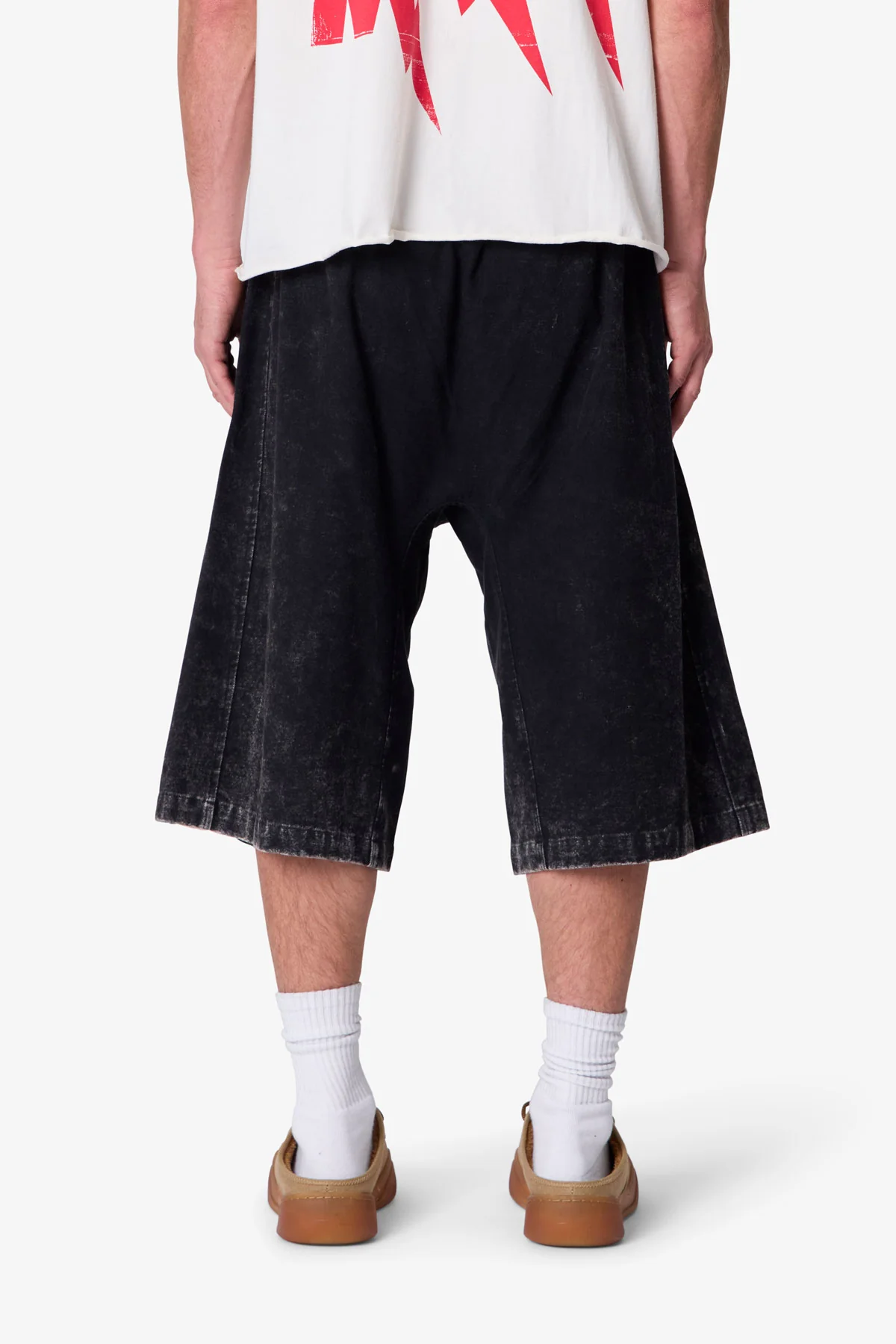 Ultra Baggy Stripe Twill Shorts - Washed Black - Image 5