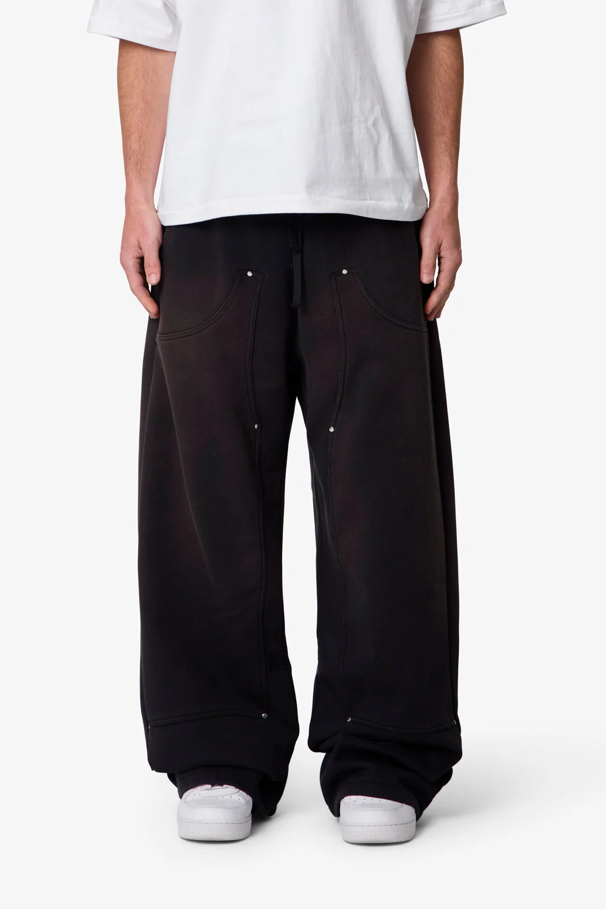 West Double Knee Sweatpants - Washed Black - Image 2