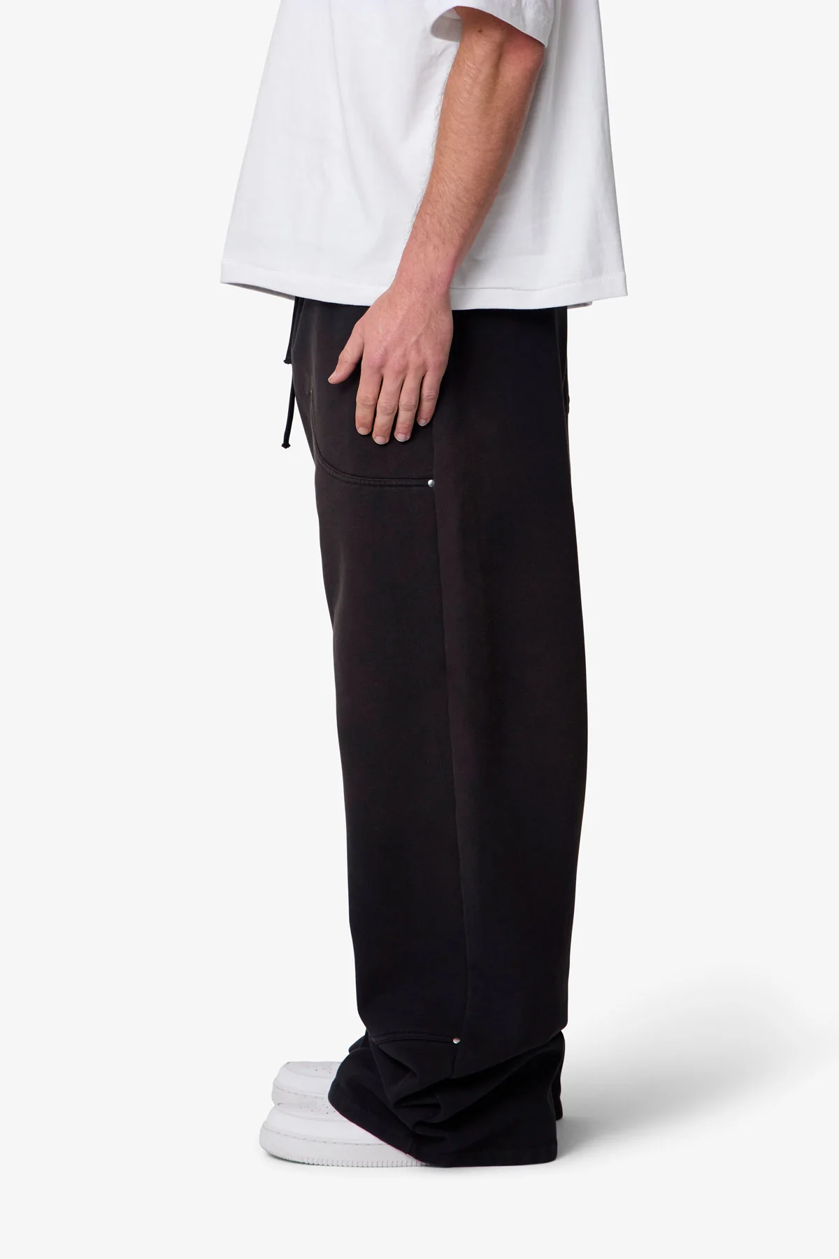 West Double Knee Sweatpants - Washed Black - Image 4