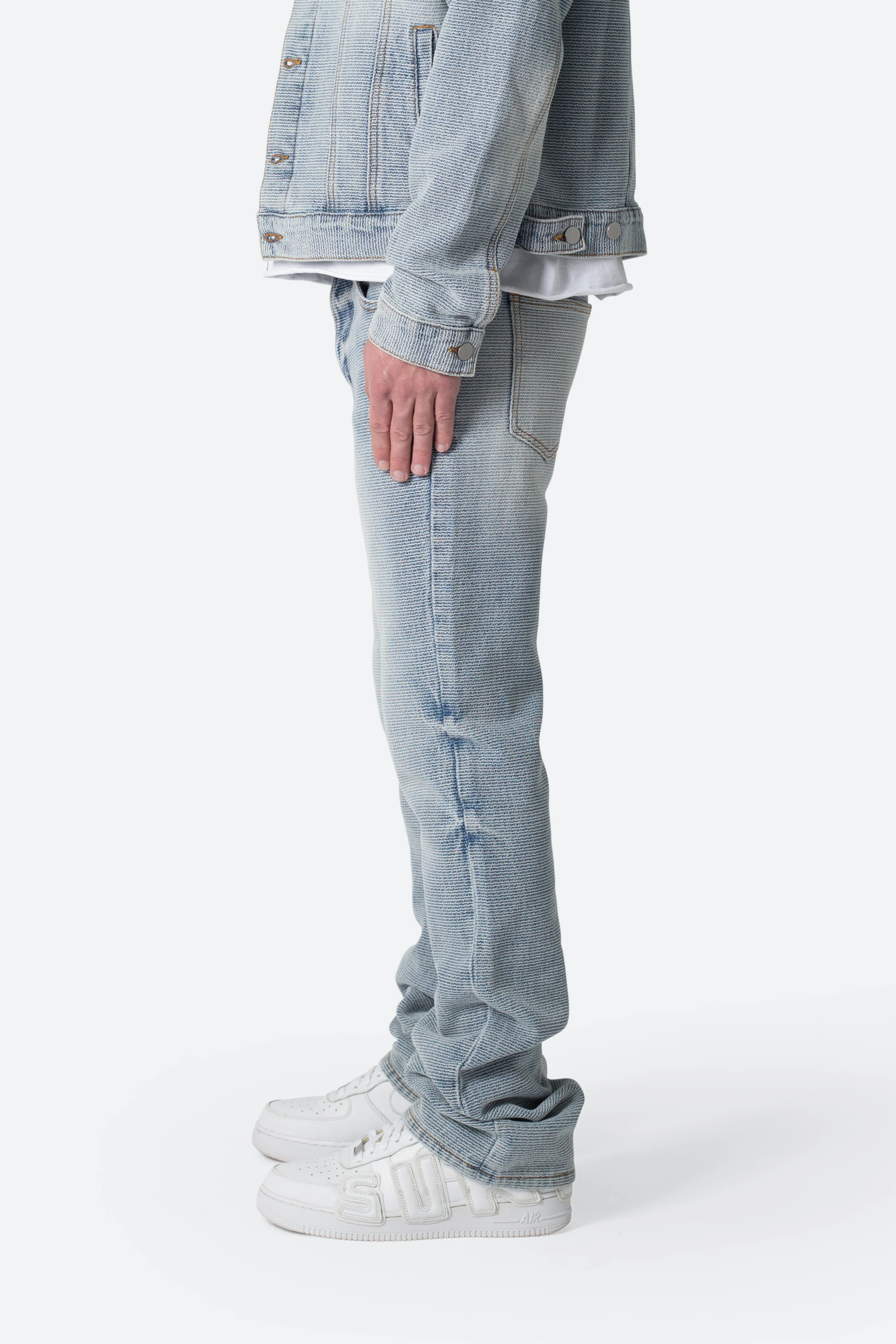 B575 Western Crosshatch Flare Denim - Blue - Image 4