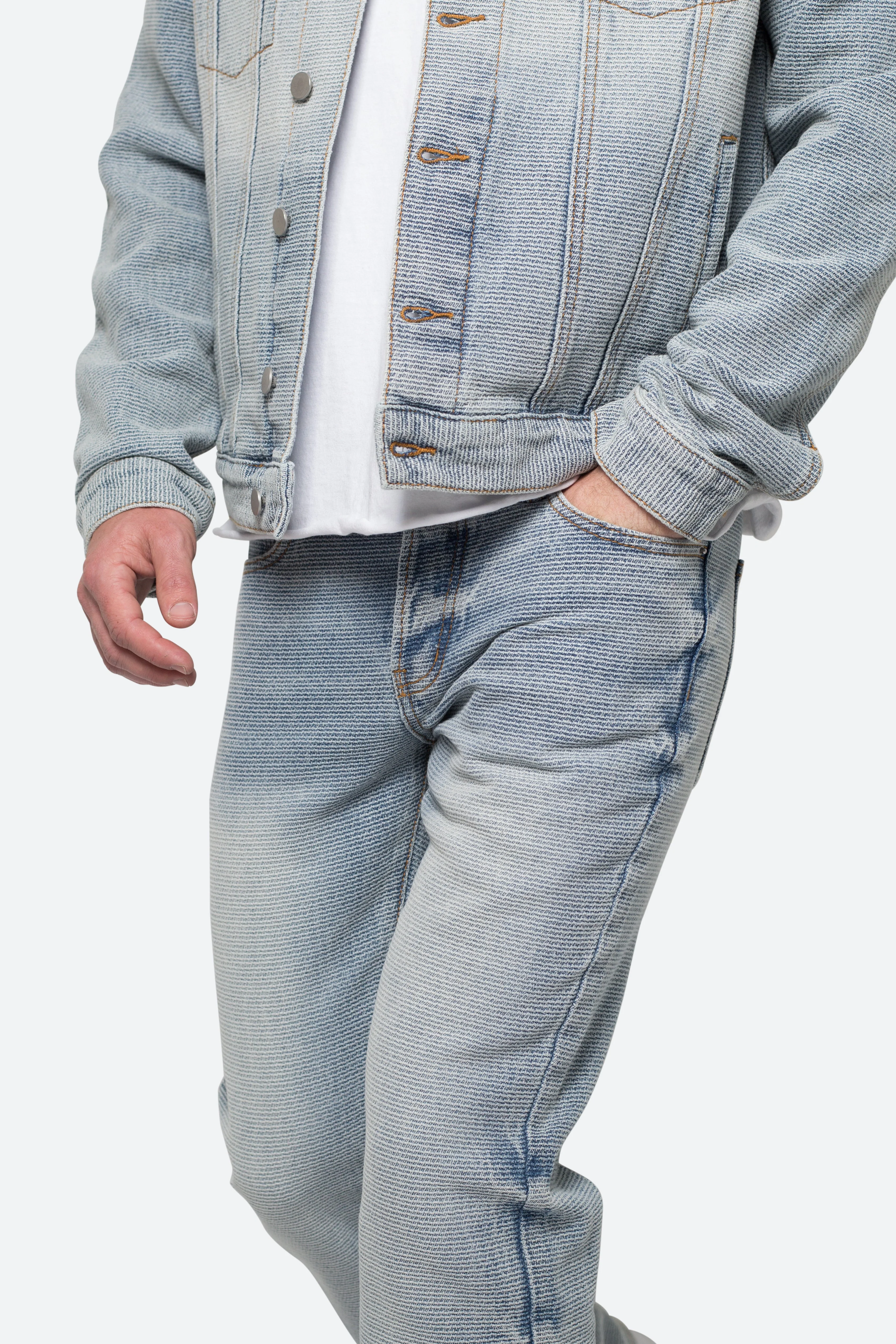 B575 Western Crosshatch Flare Denim - Blue - Image 7