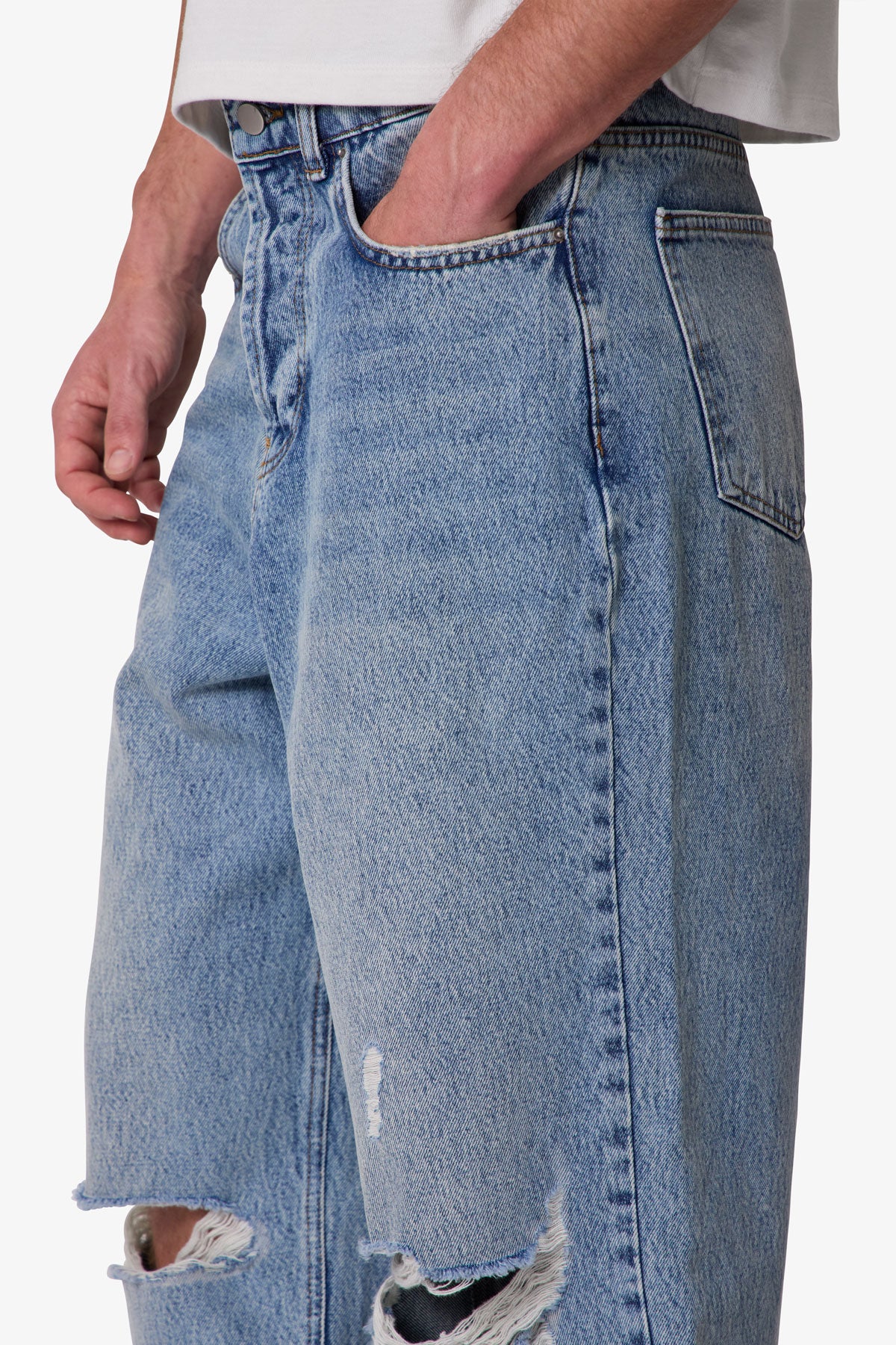 Ultra Baggy Blowout Denim - Washed Vintage Blue - Image 8