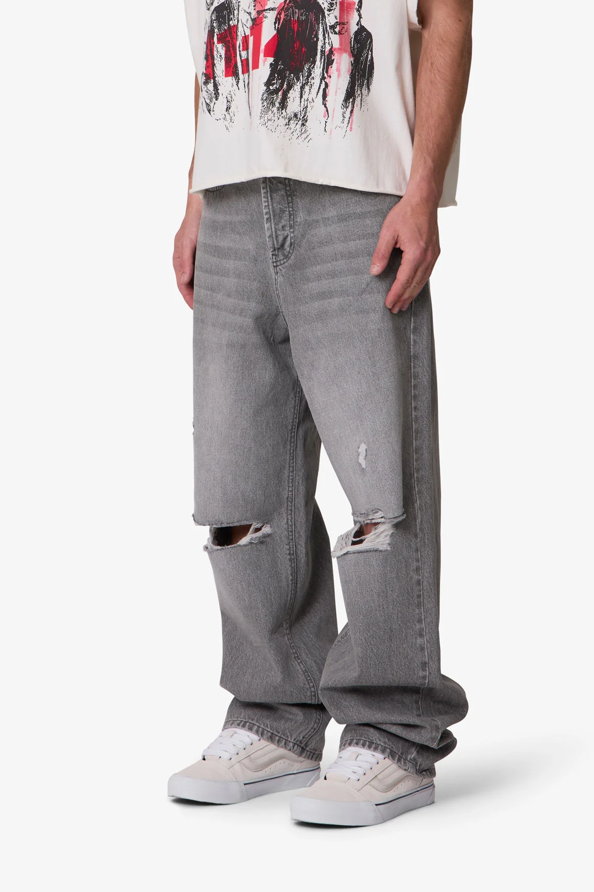Ultra Baggy Blowout Denim - Washed Grey - Image 3
