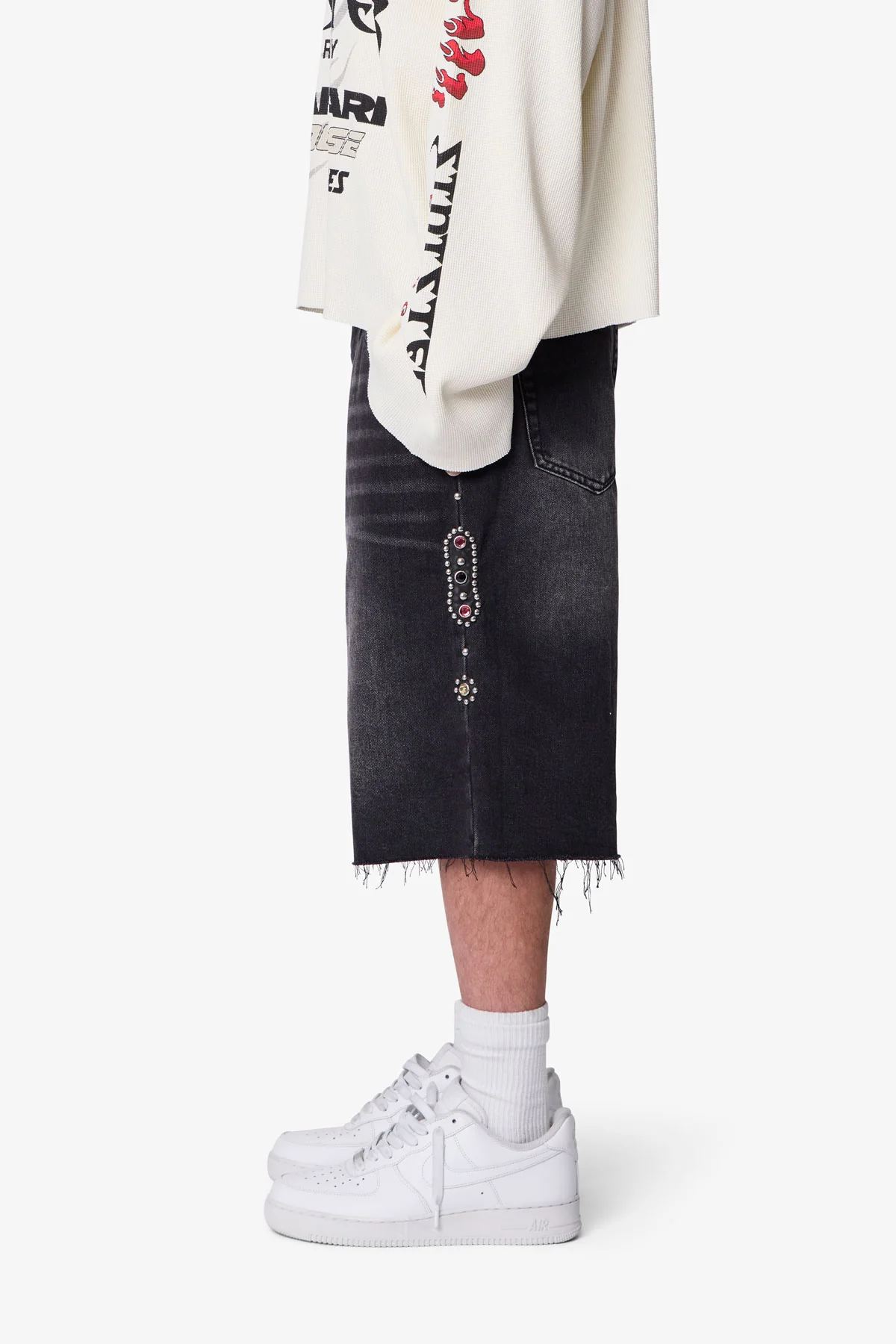Baggy Mojave Denim Shorts - Black - Image 4