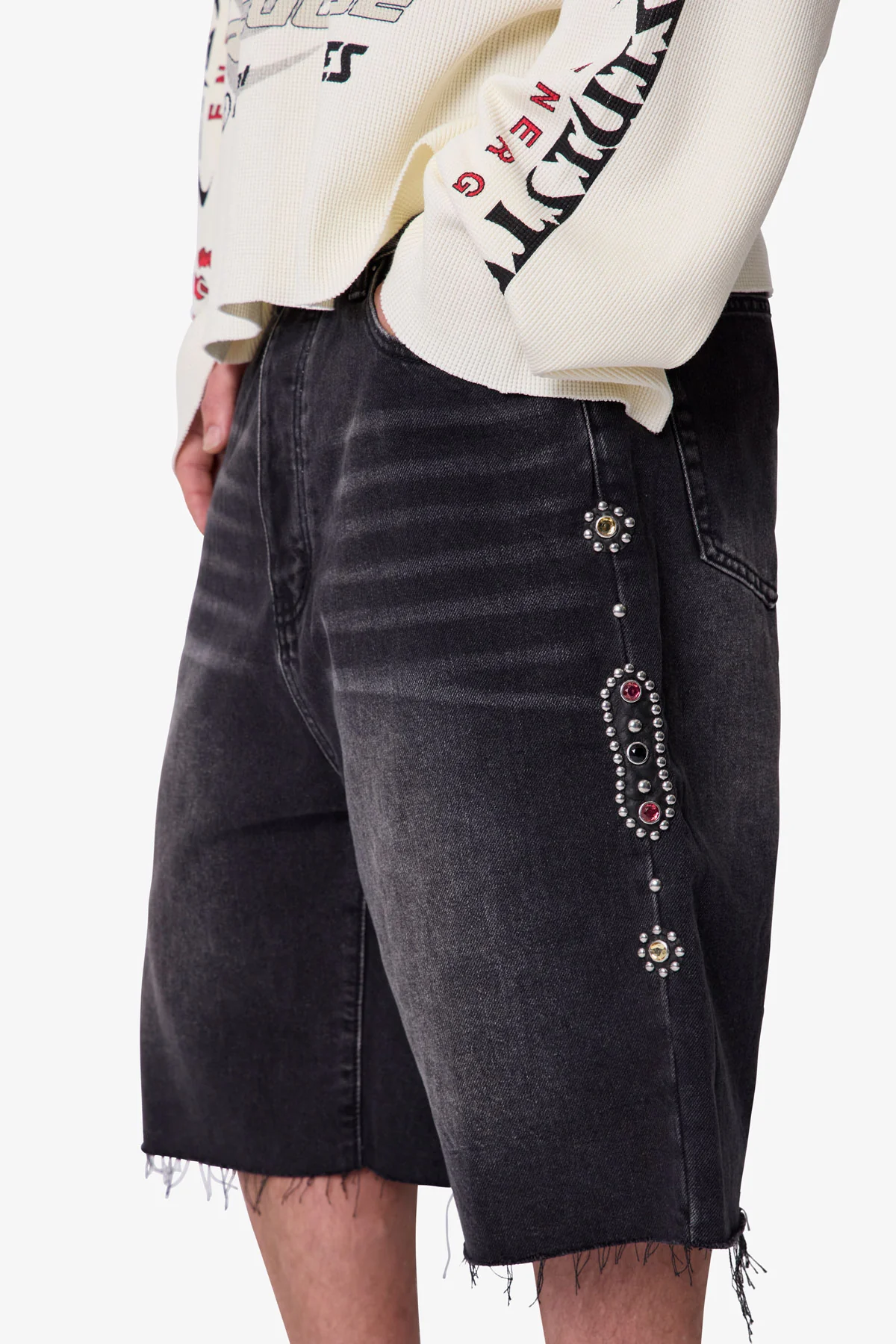 Baggy Mojave Denim Shorts - Black - Image 7