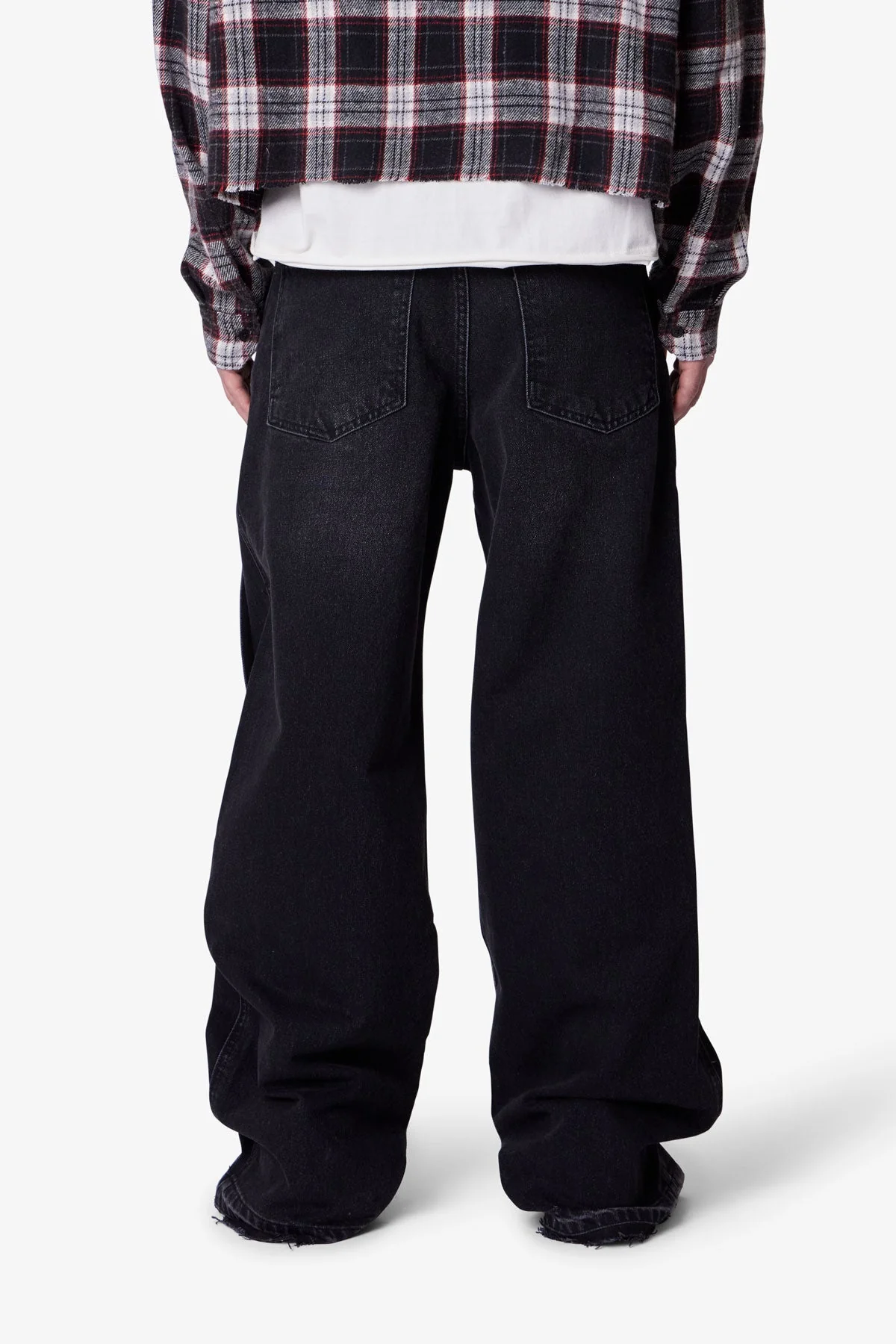 Ultra Baggy Offset Button Denim - Black - Image 5