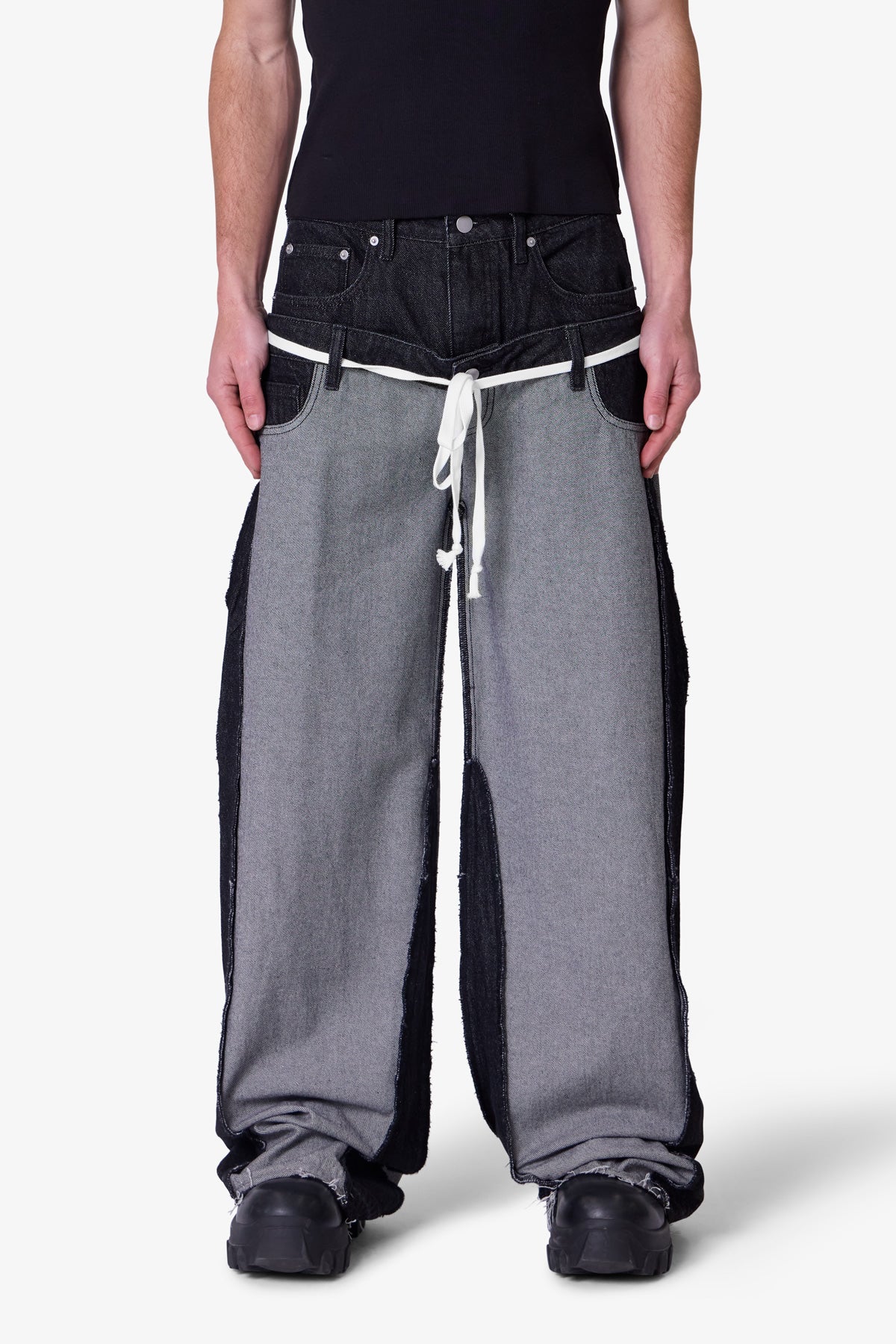 Inside Out Slip off Denim - Washed Black - Image 2