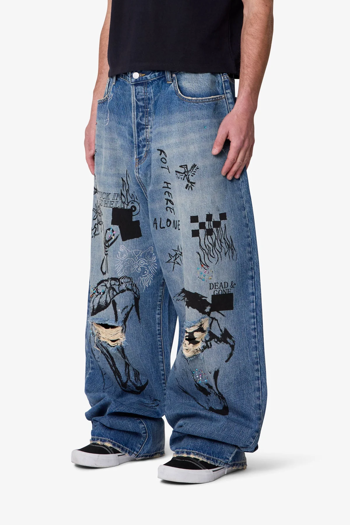 Mega Baggy Sketch Denim - Blue - Image 3