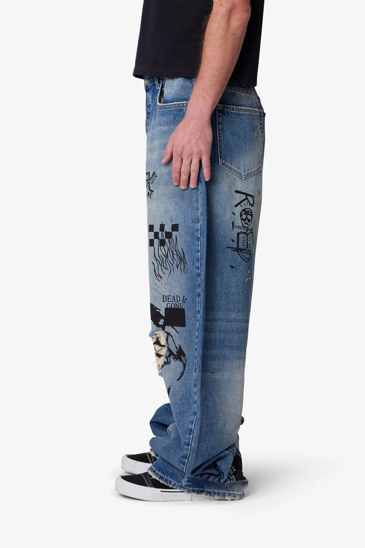 Mega Baggy Sketch Denim - Blue - Image 4