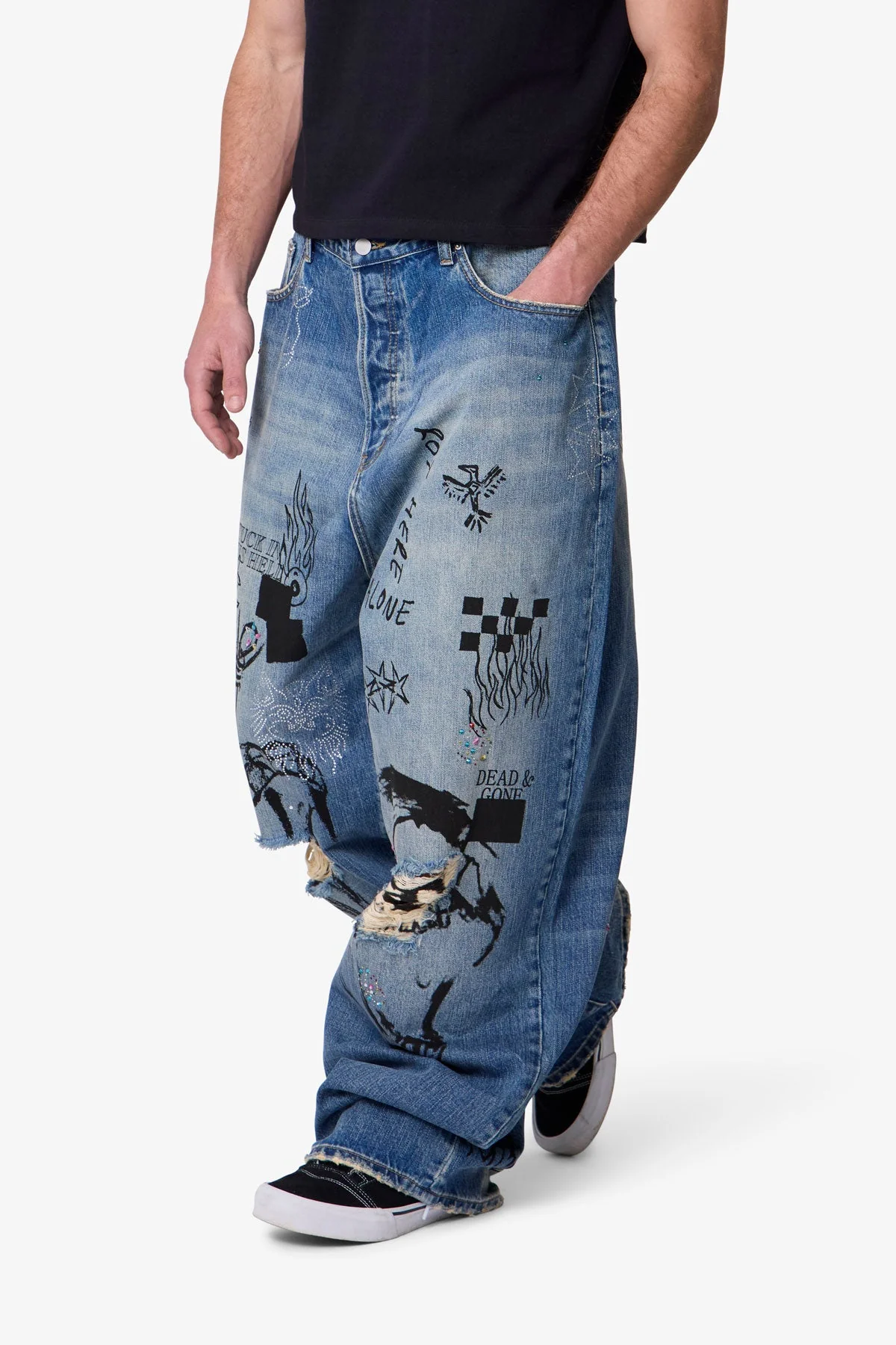 Mega Baggy Sketch Denim - Blue - Image 6