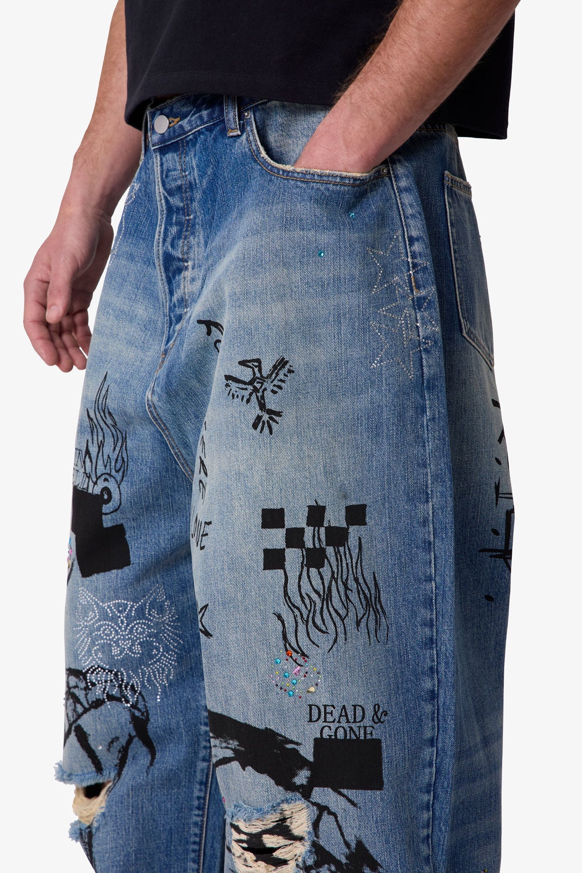 Mega Baggy Sketch Denim - Blue - Image 7