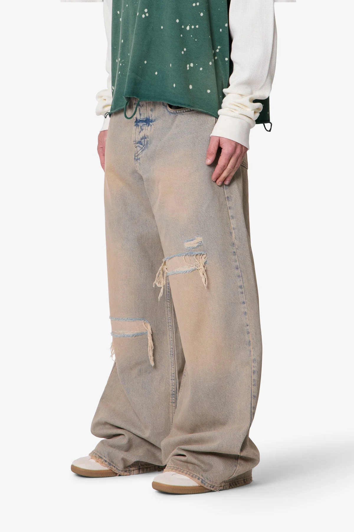 Patched Rave Denim - Washed Brown - Image 3