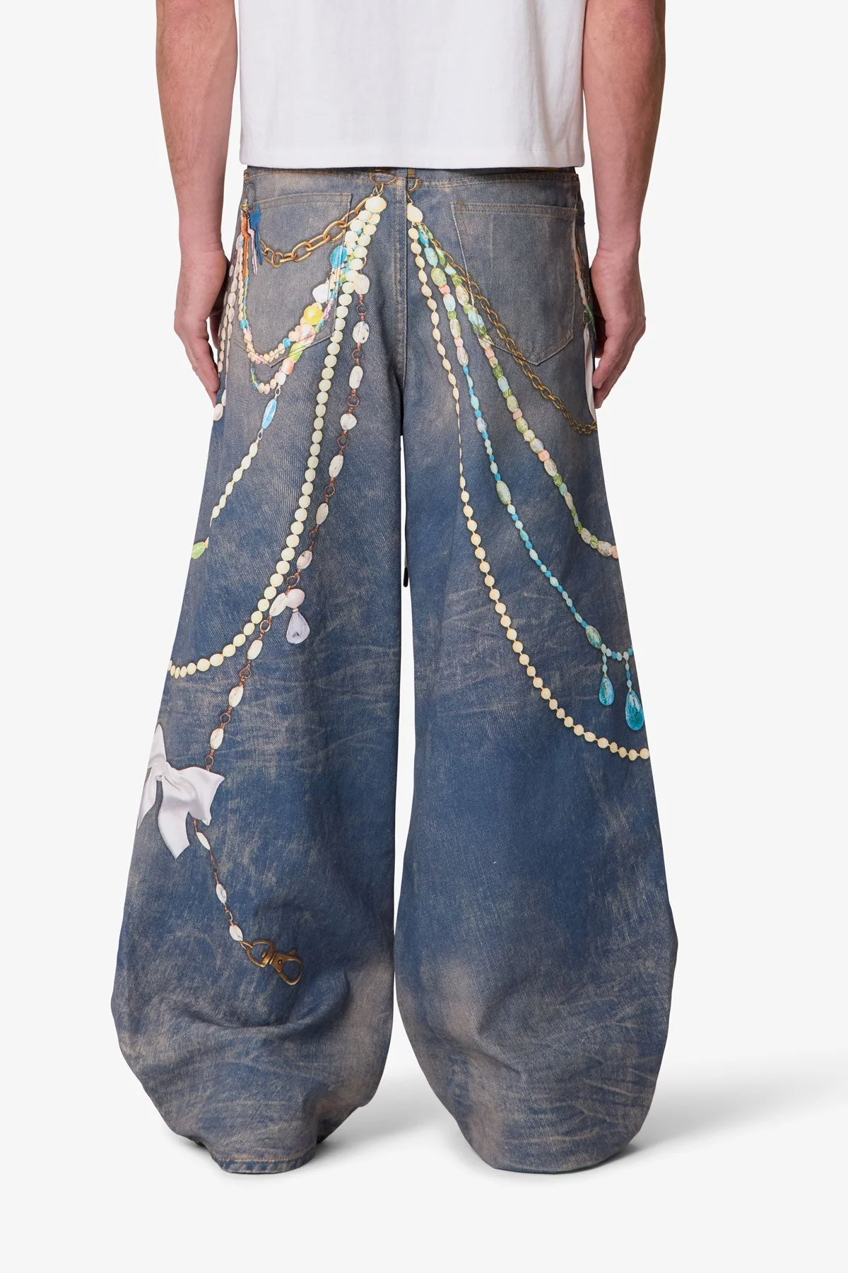 Rave Chain Printed Denim - Washed Blue - Image 5