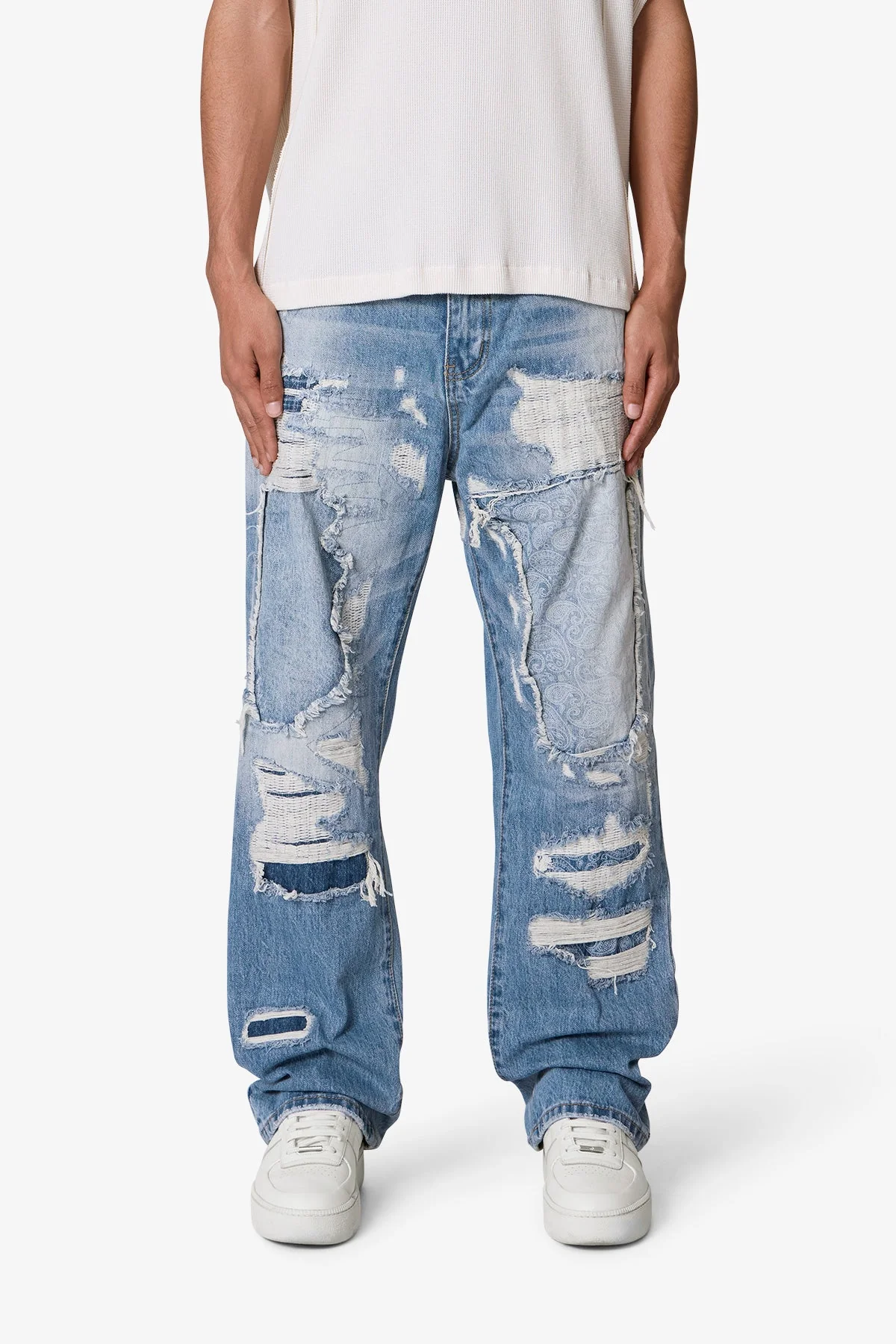 Ultra Baggy Better Repaired Denim - Light Blue - Image 2