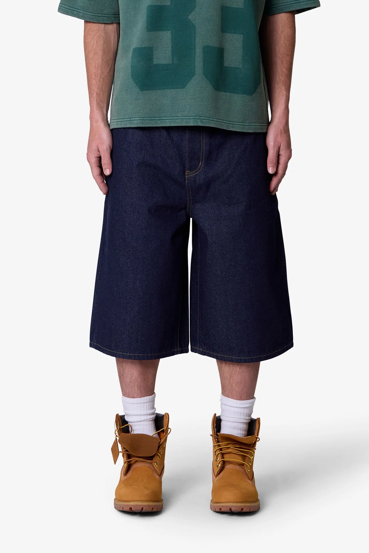 Raw Ultra Baggy Denim Shorts - Rinsed Indigo - Image 2