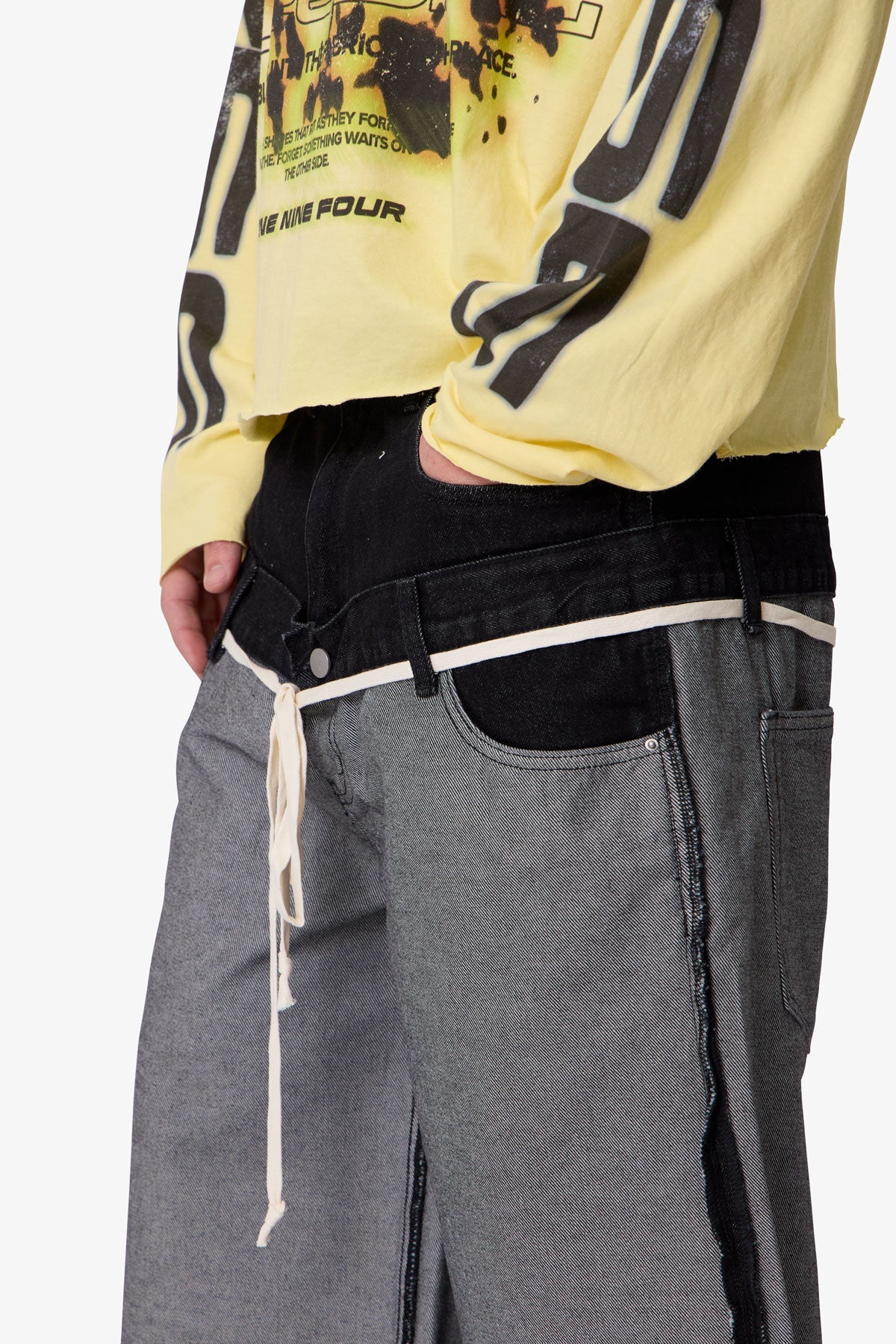 Ultra Baggy Inside Out Denim Shorts - Black - Image 7