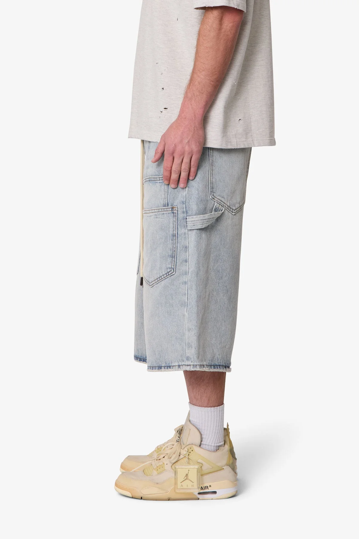 Ultra Baggy Multi Pocket Denim Shorts - Blue - Image 4