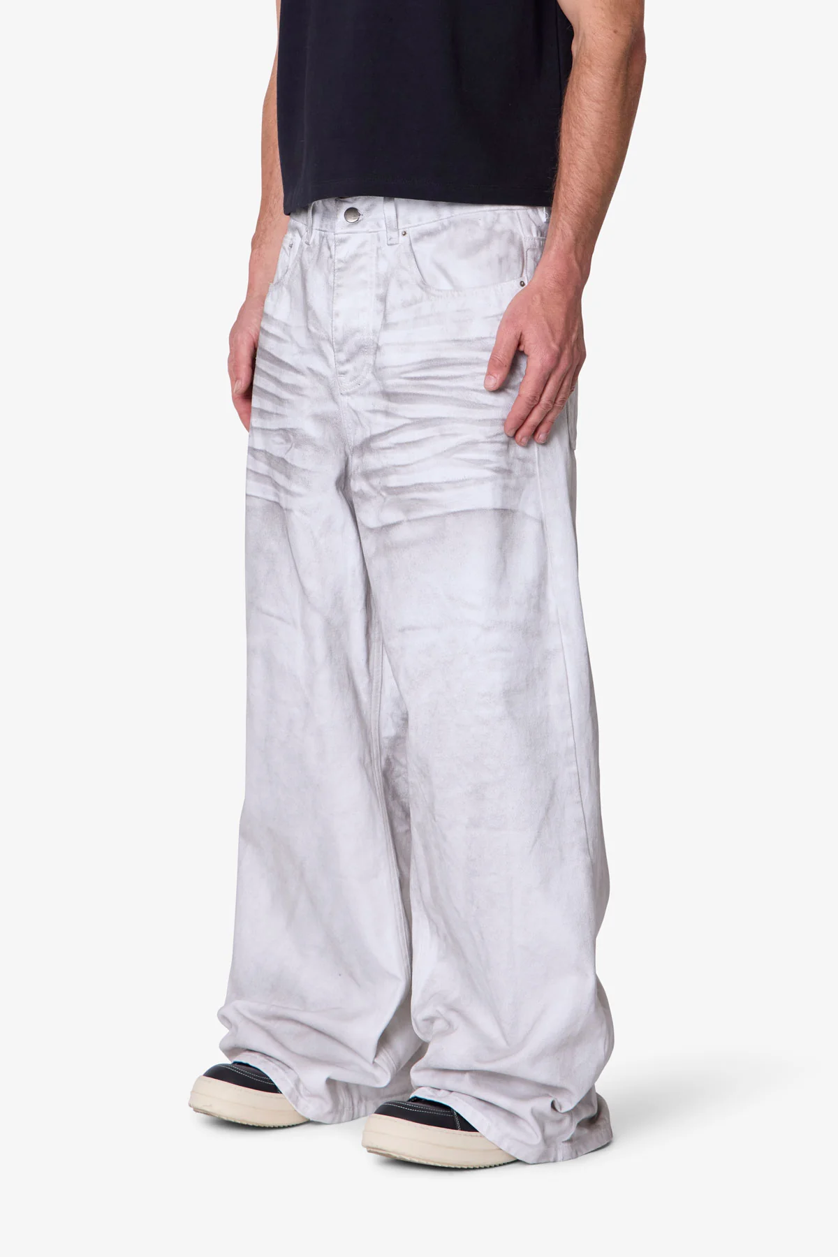 Ultra Wide Stained Denim - White - Image 3