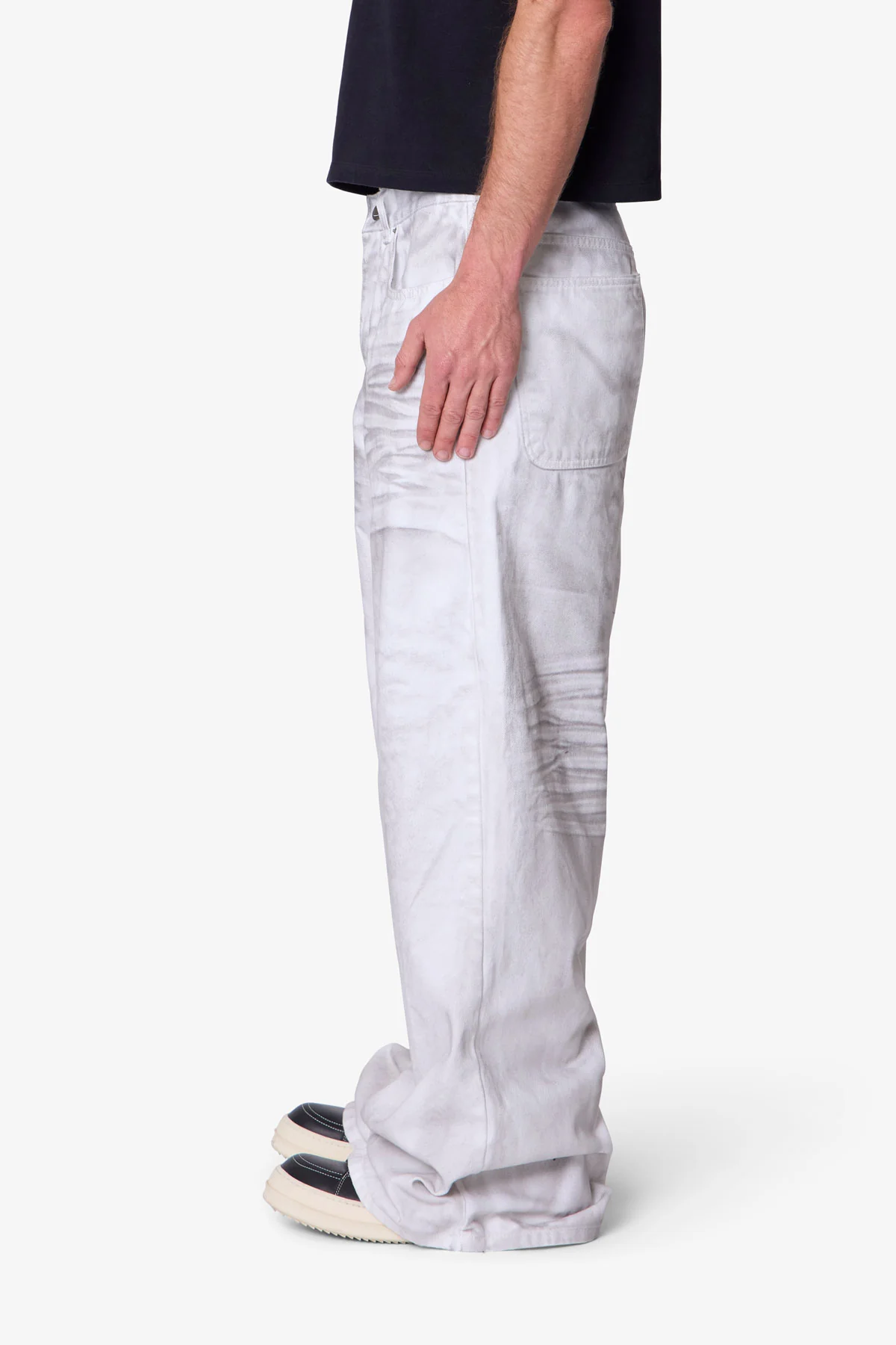 Ultra Wide Stained Denim - White - Image 4