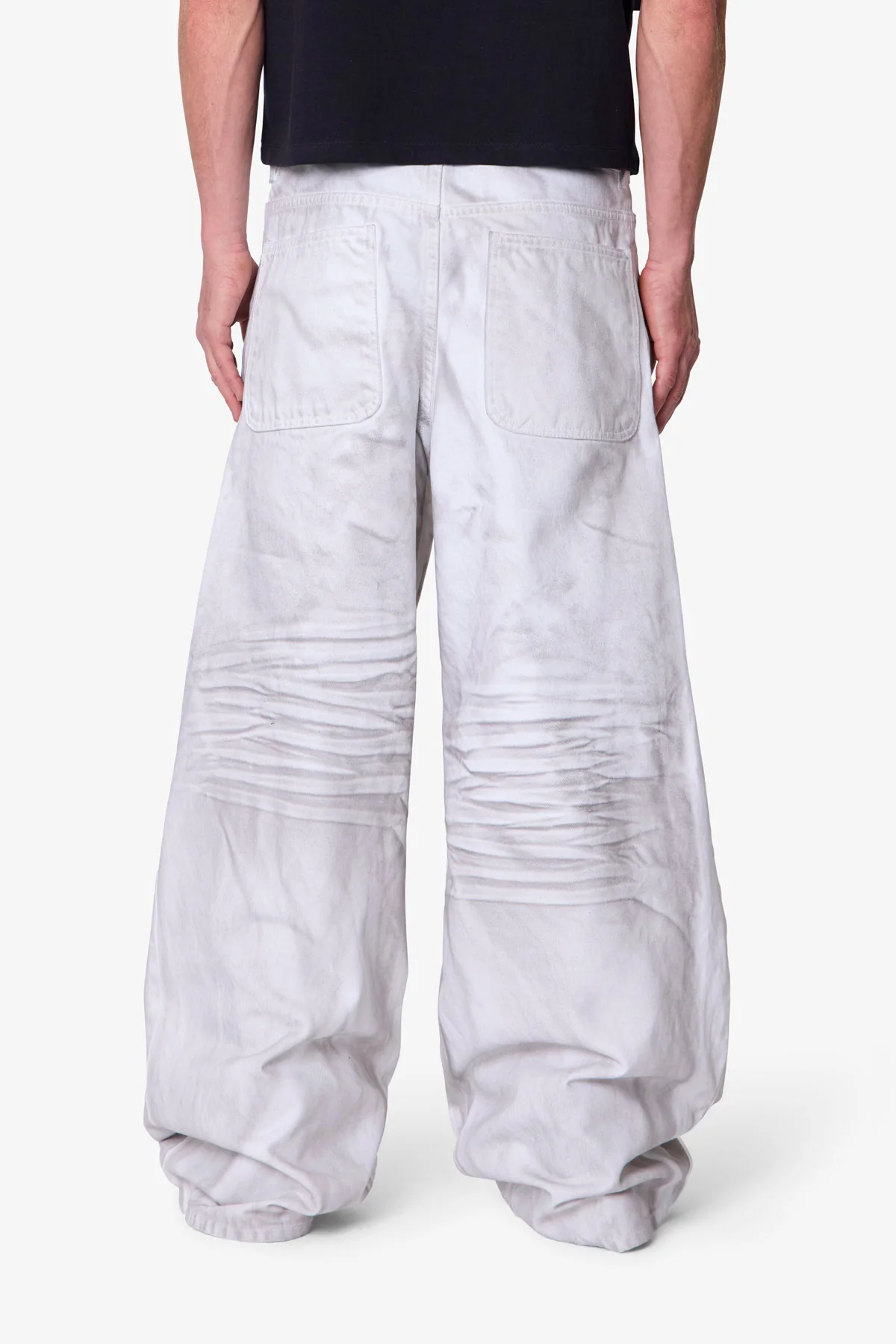 Ultra Wide Stained Denim - White - Image 5