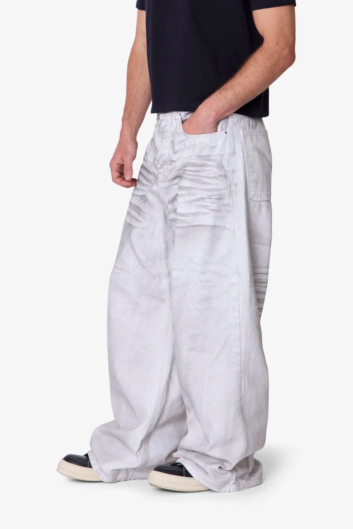 Ultra Wide Stained Denim - White - Image 6