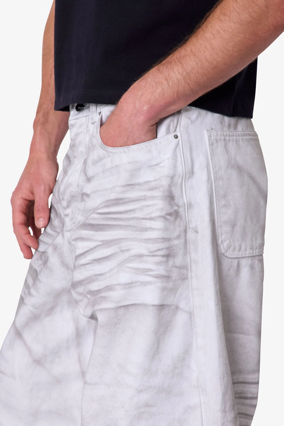 Ultra Wide Stained Denim - White - Image 8
