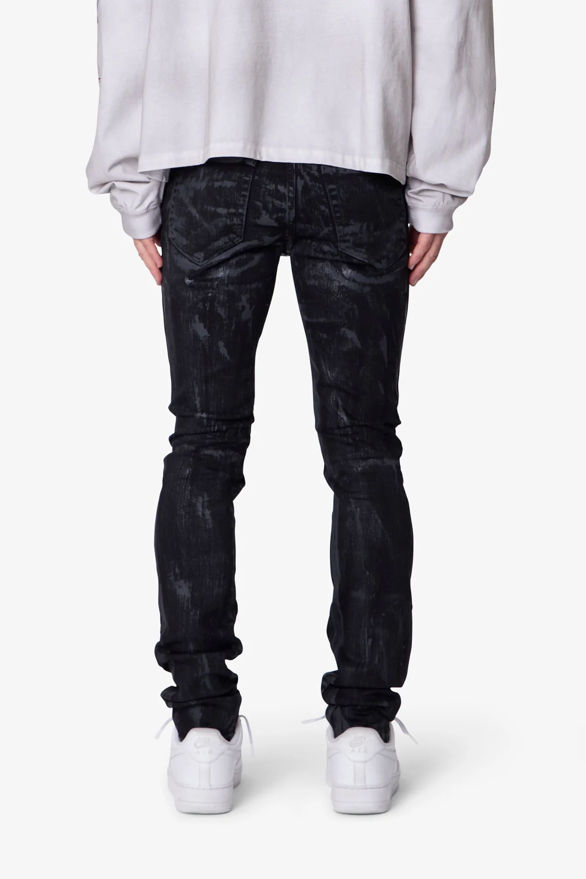 Waxed Skinny Denim - Black - Image 5
