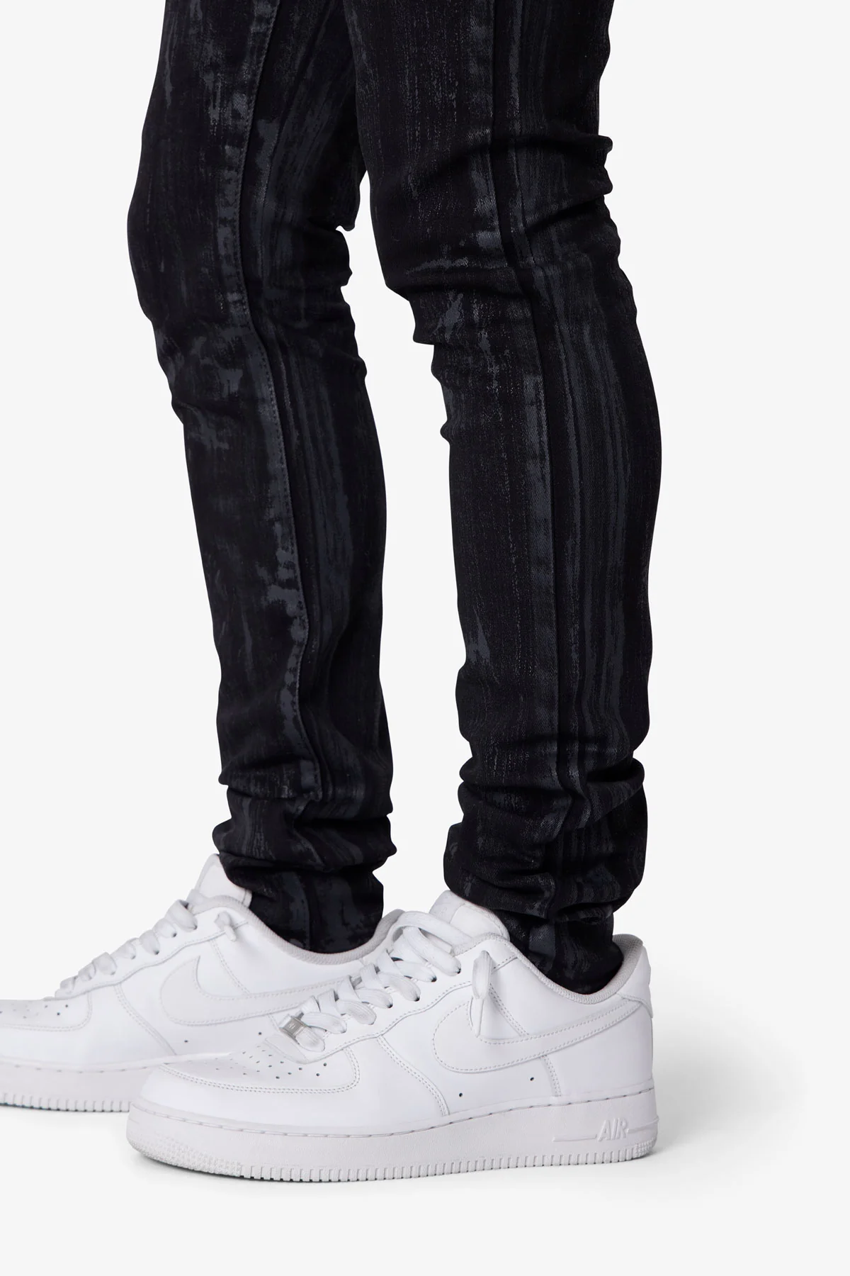 Waxed Skinny Denim - Black - Image 7