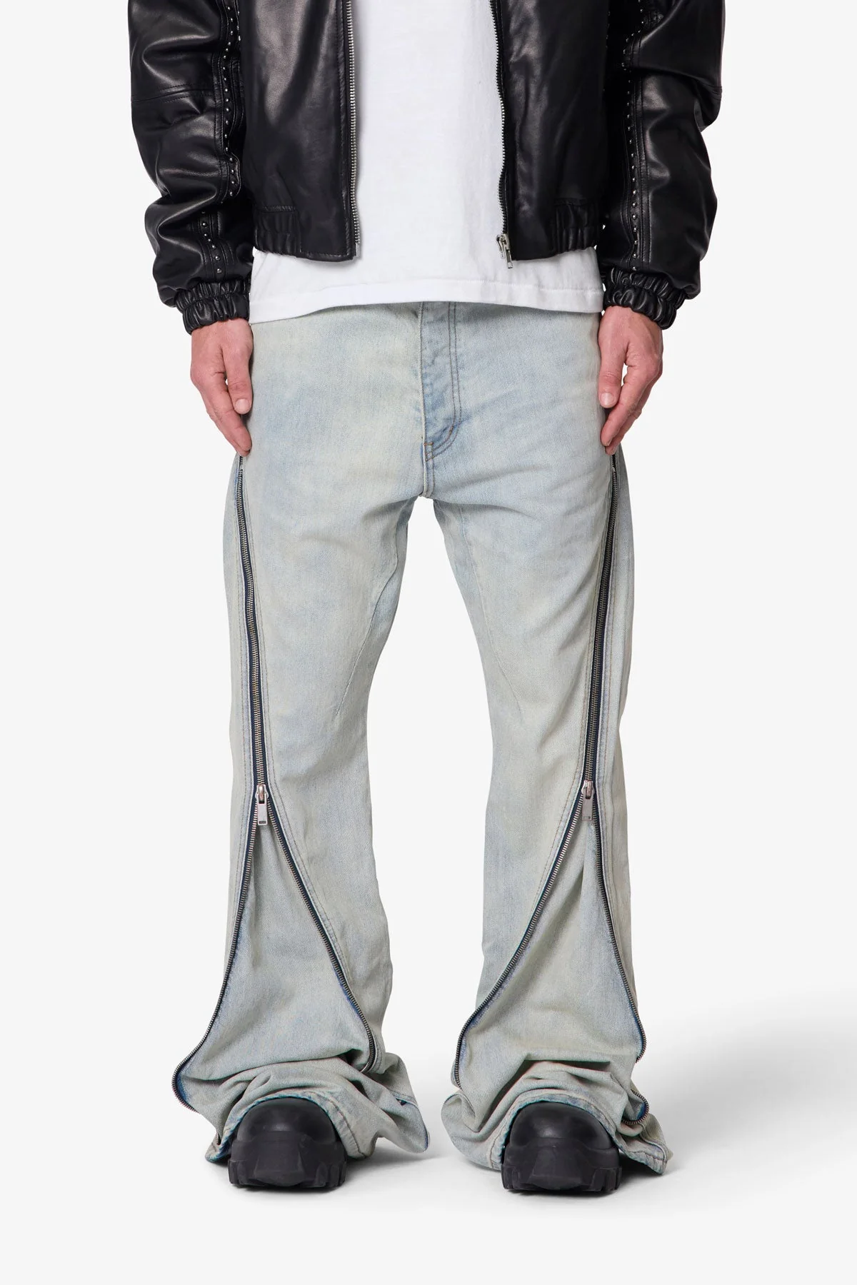 Zipper Extra Flare Denim - Light Vintage - Image 2