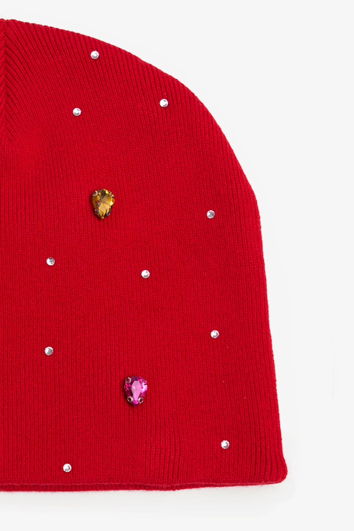 Rhinestone Beanie - Red - Image 3