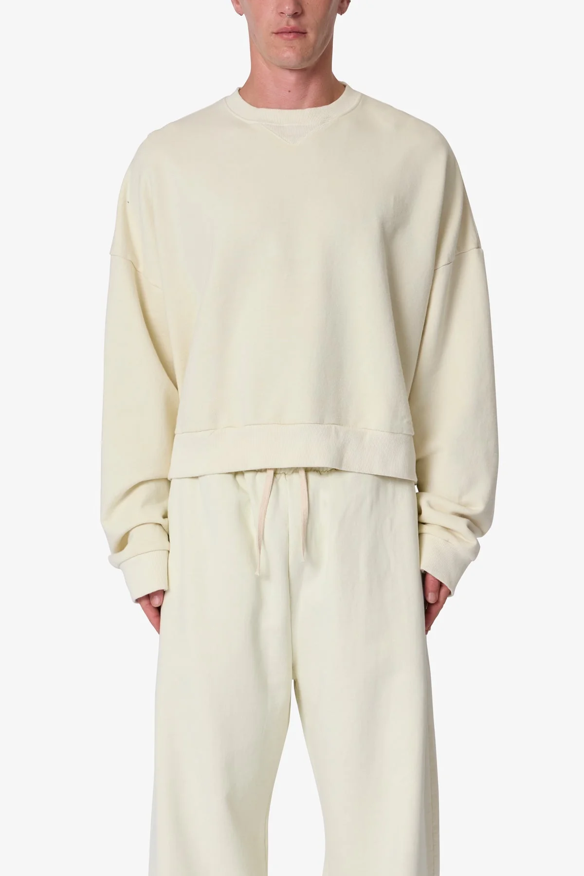 Cropped Crewneck - Off White - Image 2