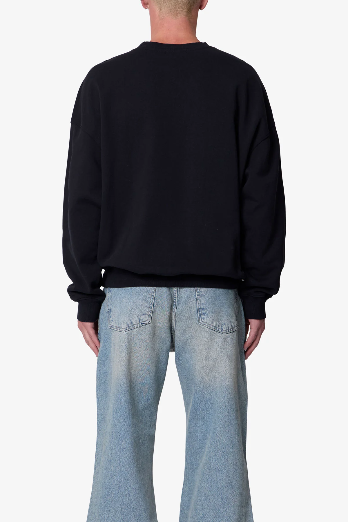 Heavy Basic Crewneck Sweater - Black - Image 5