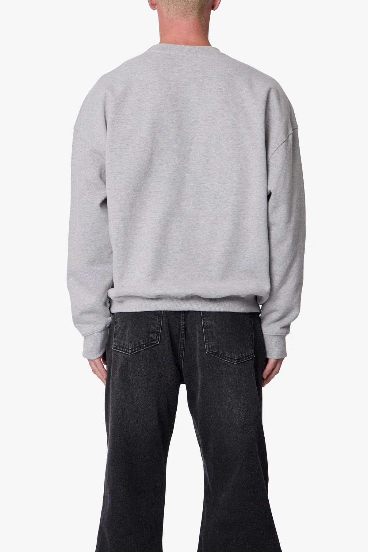 Heavy Basic Crewneck Sweater - Heather Grey - Image 5
