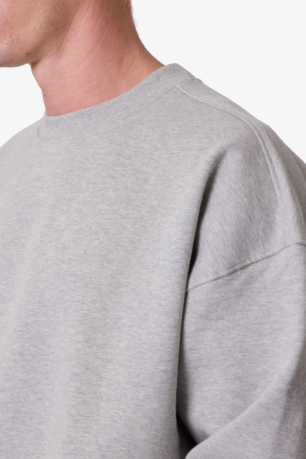 Heavy Basic Crewneck Sweater - Heather Grey - Image 8