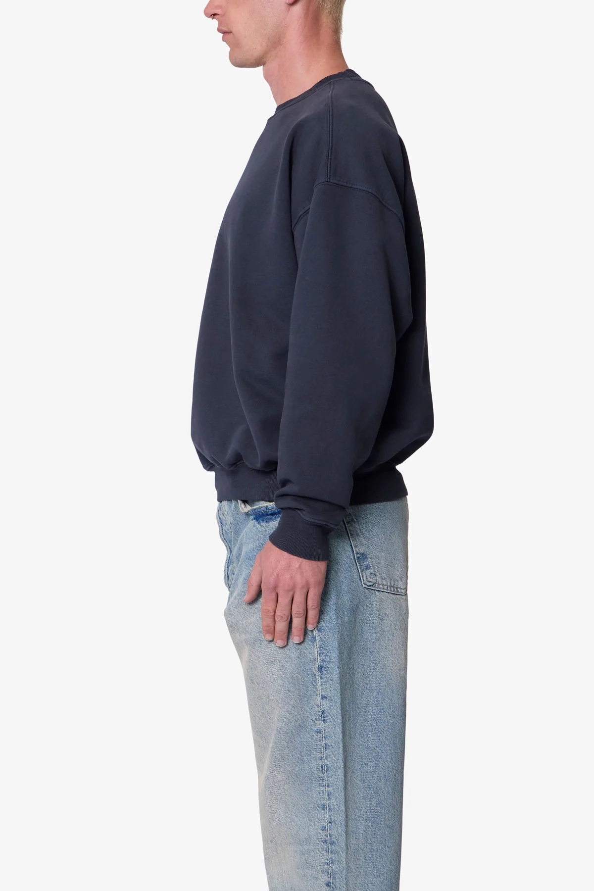 Heavy Basic Crewneck Sweater - Washed Black - Image 4