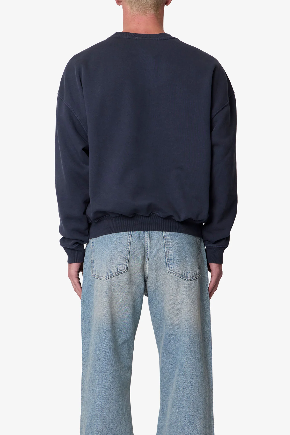 Heavy Basic Crewneck Sweater - Washed Black - Image 5