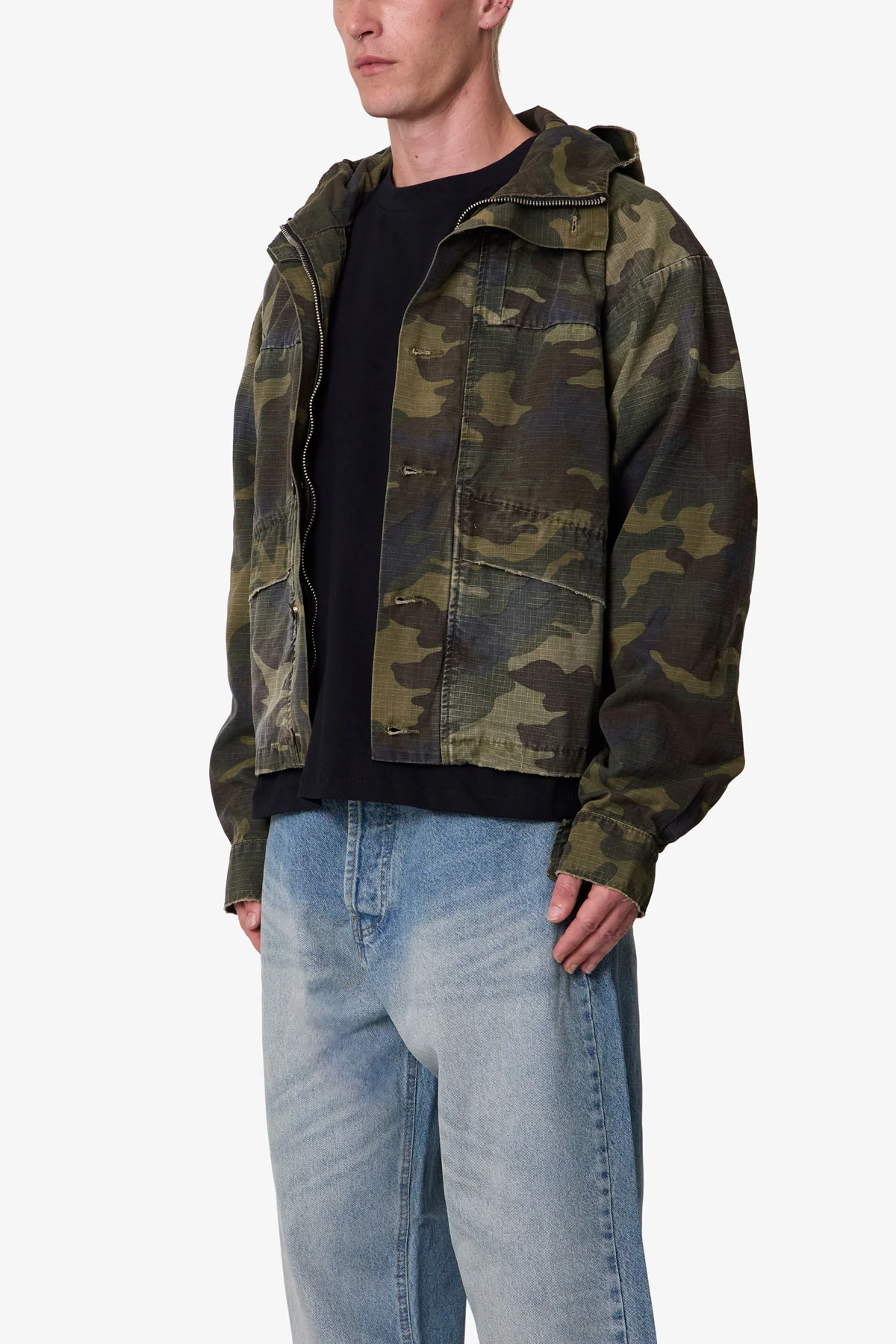 Hooded Sprayed Ripstop Jacket - Camo - Image 3