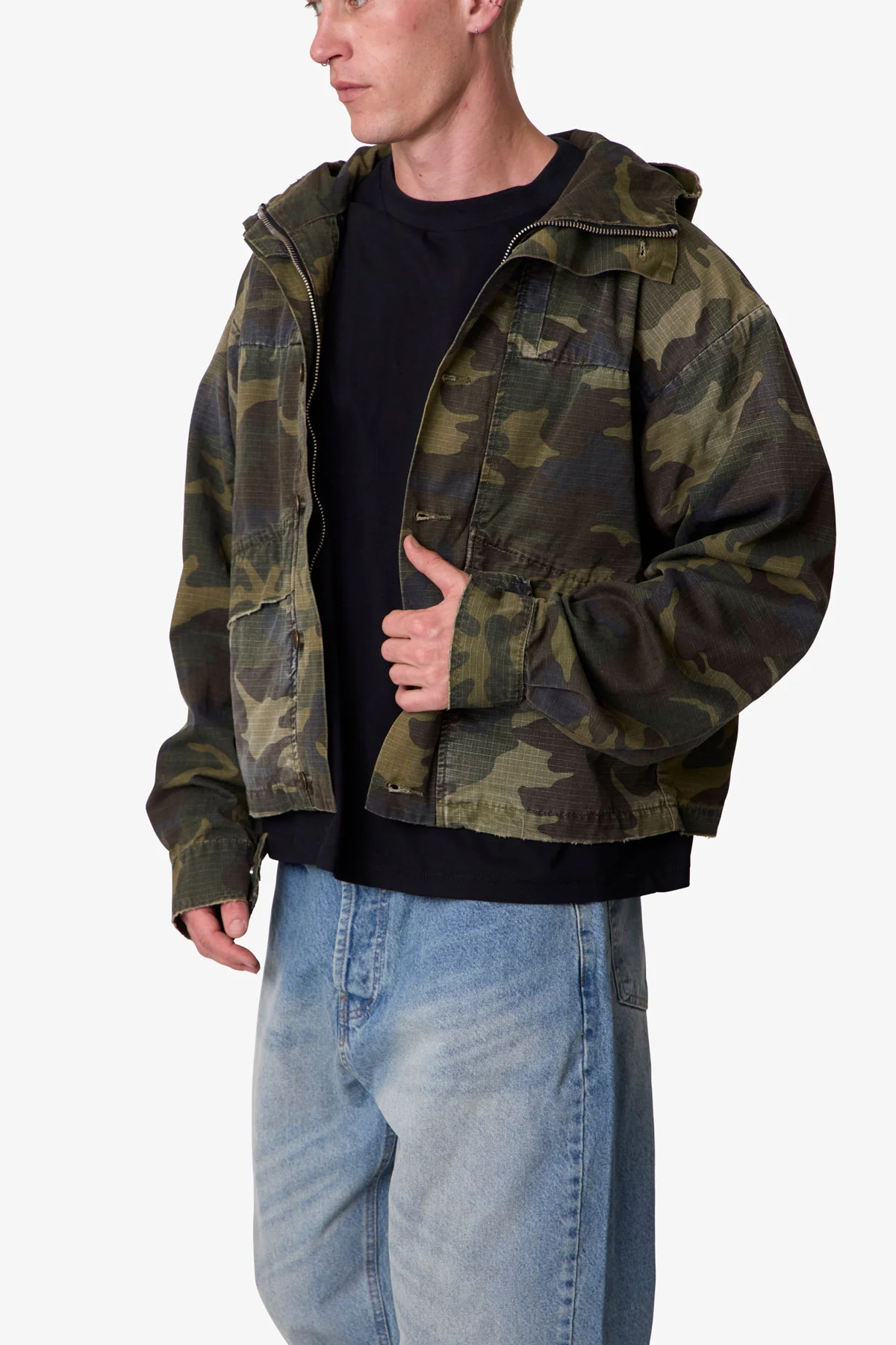 Hooded Sprayed Ripstop Jacket - Camo - Image 6