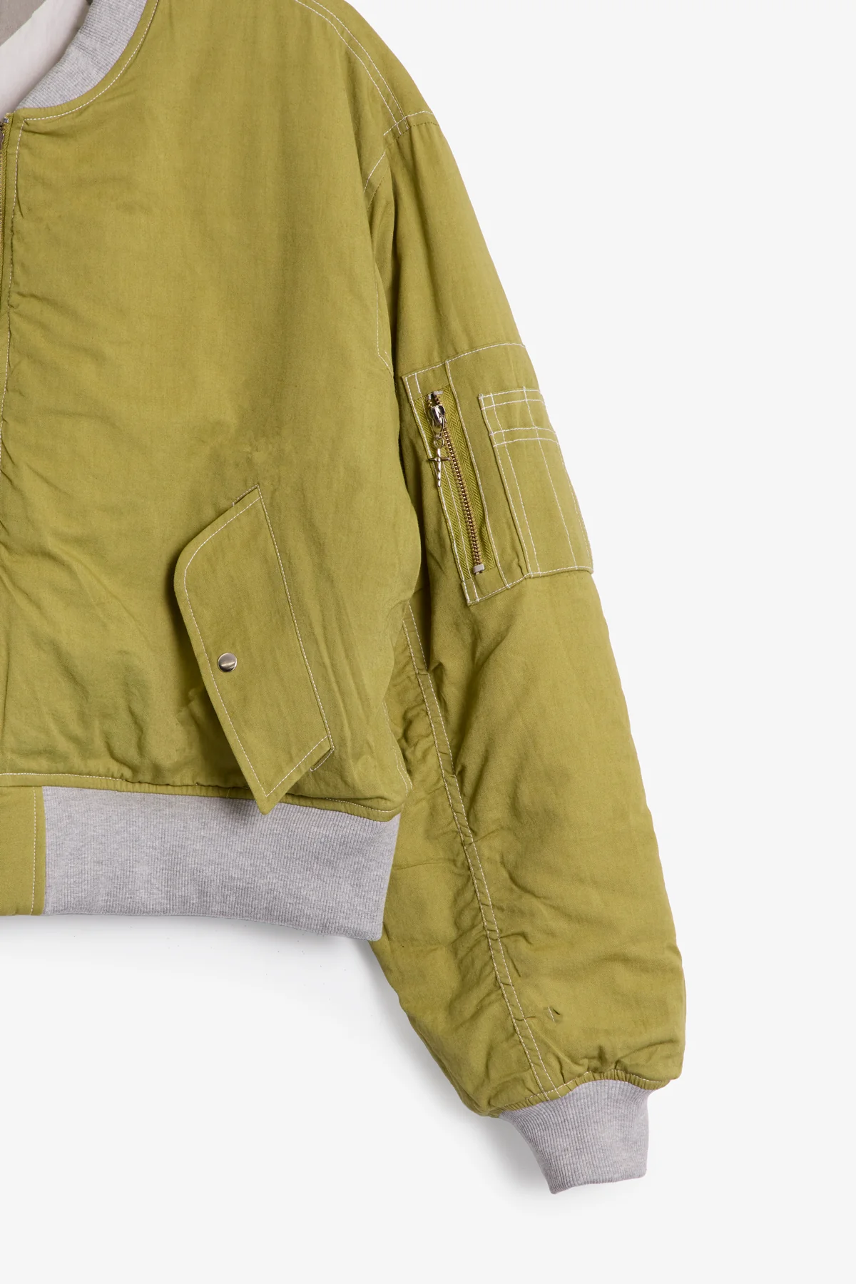 Overwashed Reversible Bomber Jacket - Olive - Image 5