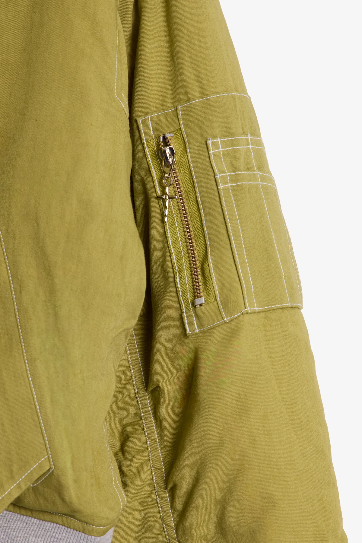 Overwashed Reversible Bomber Jacket - Olive - Image 6