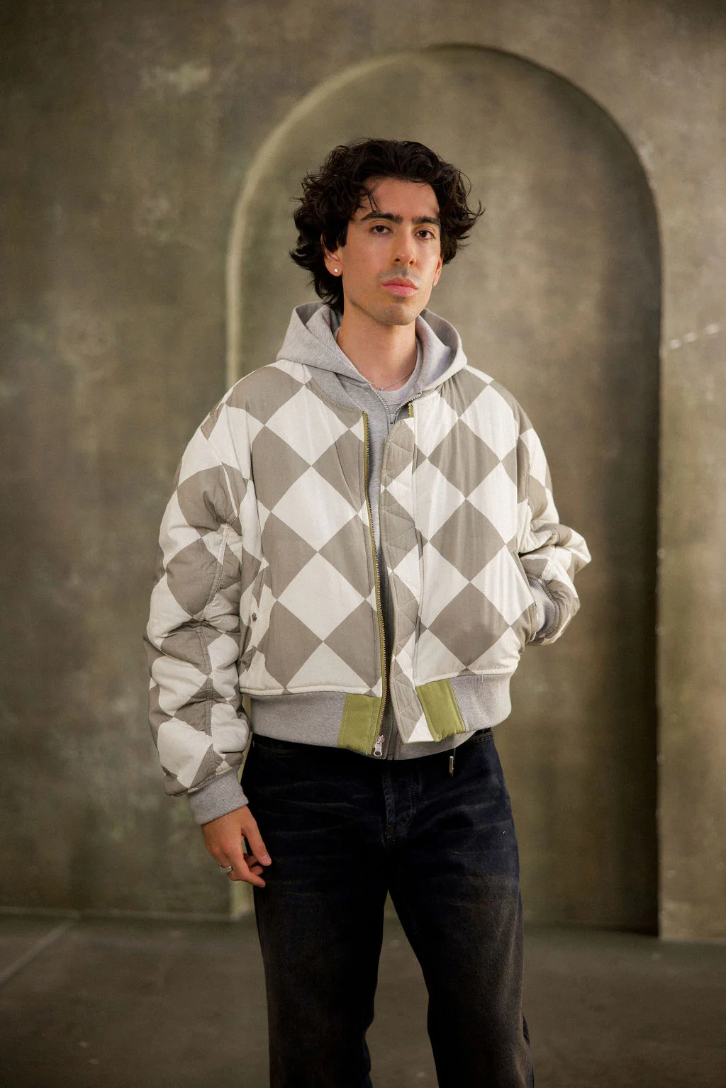 Overwashed Reversible Bomber Jacket - Olive - Image 8
