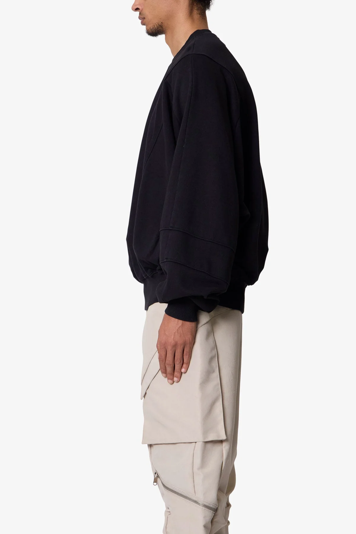 Paneled Crewneck - Black - Image 4