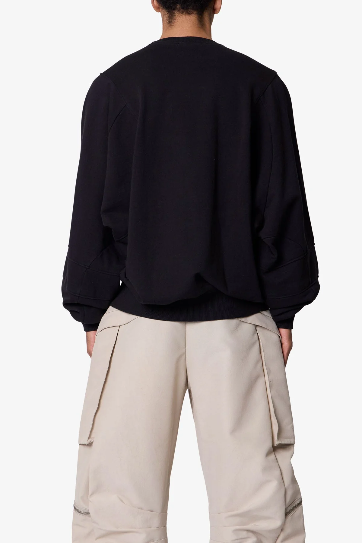 Paneled Crewneck - Black - Image 5